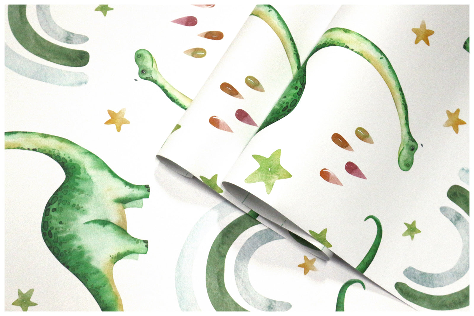 HaokHome 99026 Cute Dinosaur Peel and Stick Wallpaper Rainbow Raindrop Removable Contact Paper for Kids Bedroom Nursery Decoration