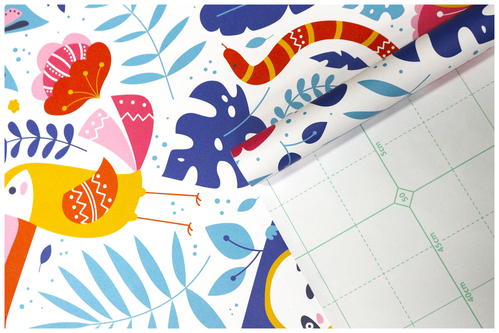 HaokHome 93052 Cute Peel and Stick Wallpaper with Parrot and Sloth Patterned for Nursery Kid Rooms Deco