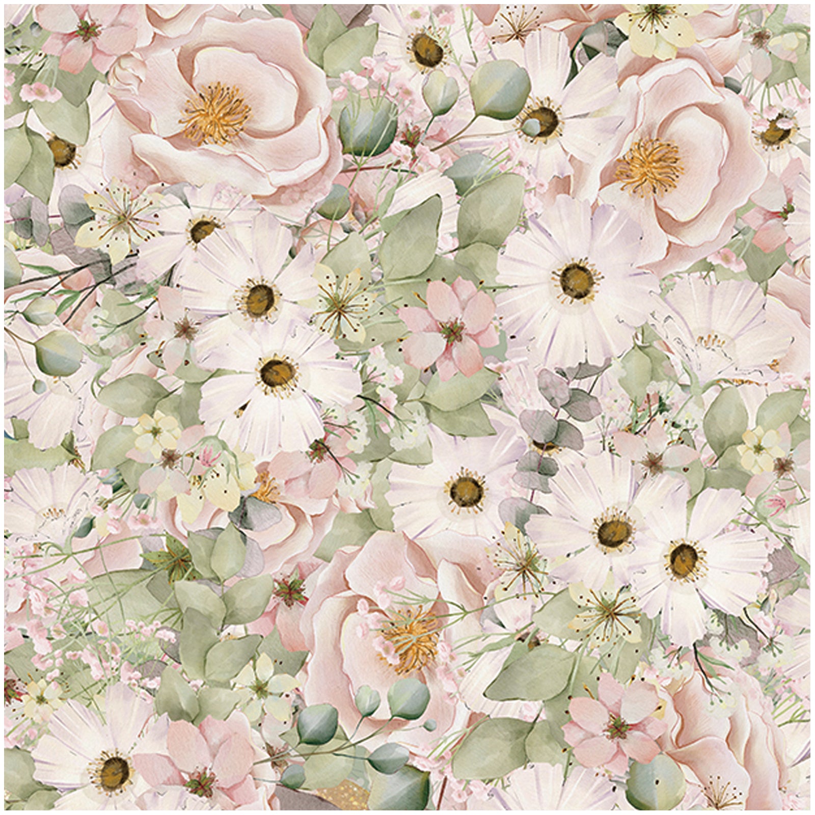 HaokHome 93268 Daisy Florish Wallpaper in Pink/Beige for Girls' Bedroom Wall Decoration