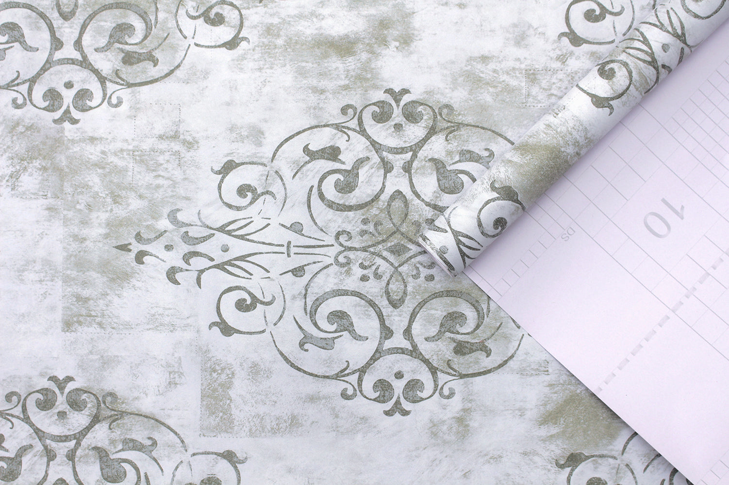 HaokHome 94005-2 Damask Peel and Stick Wallpaper Decorative Vintage Vinyl Wallpaper