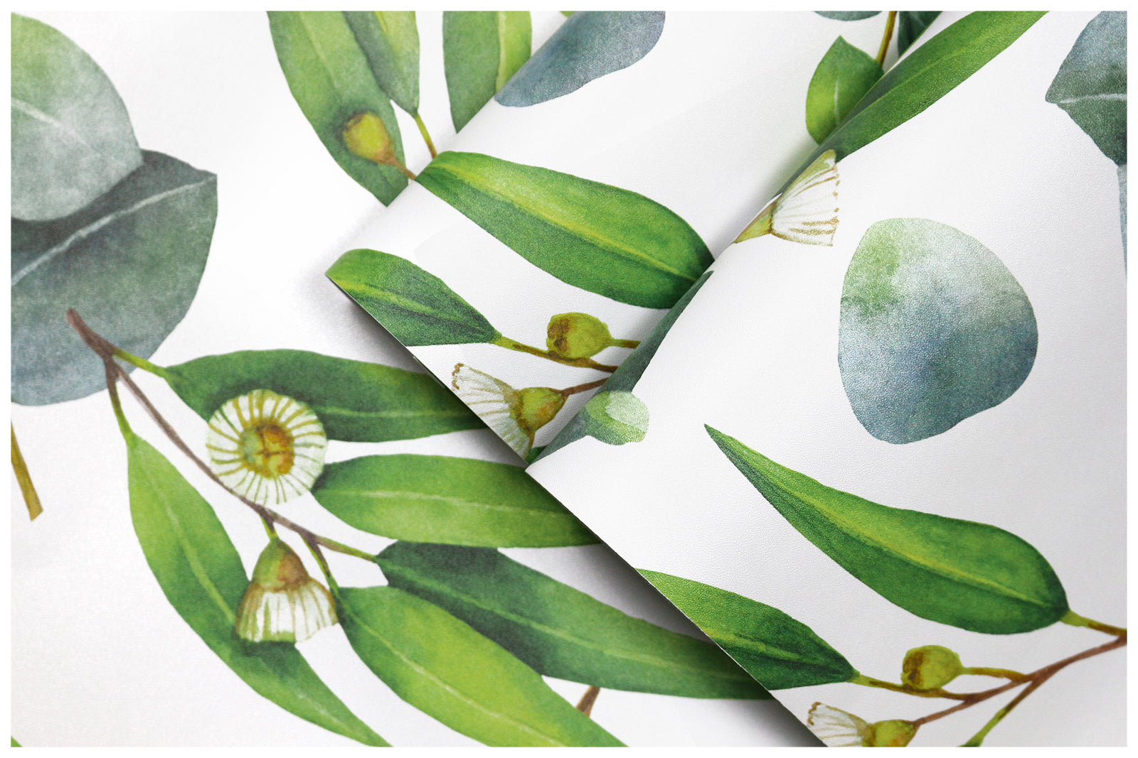 HaokHome 93112 Eucalyptus Leaf Peel and Stick Wallpaper Green Leaves Wall Contact Paper for Rooms Cabinets Shelf