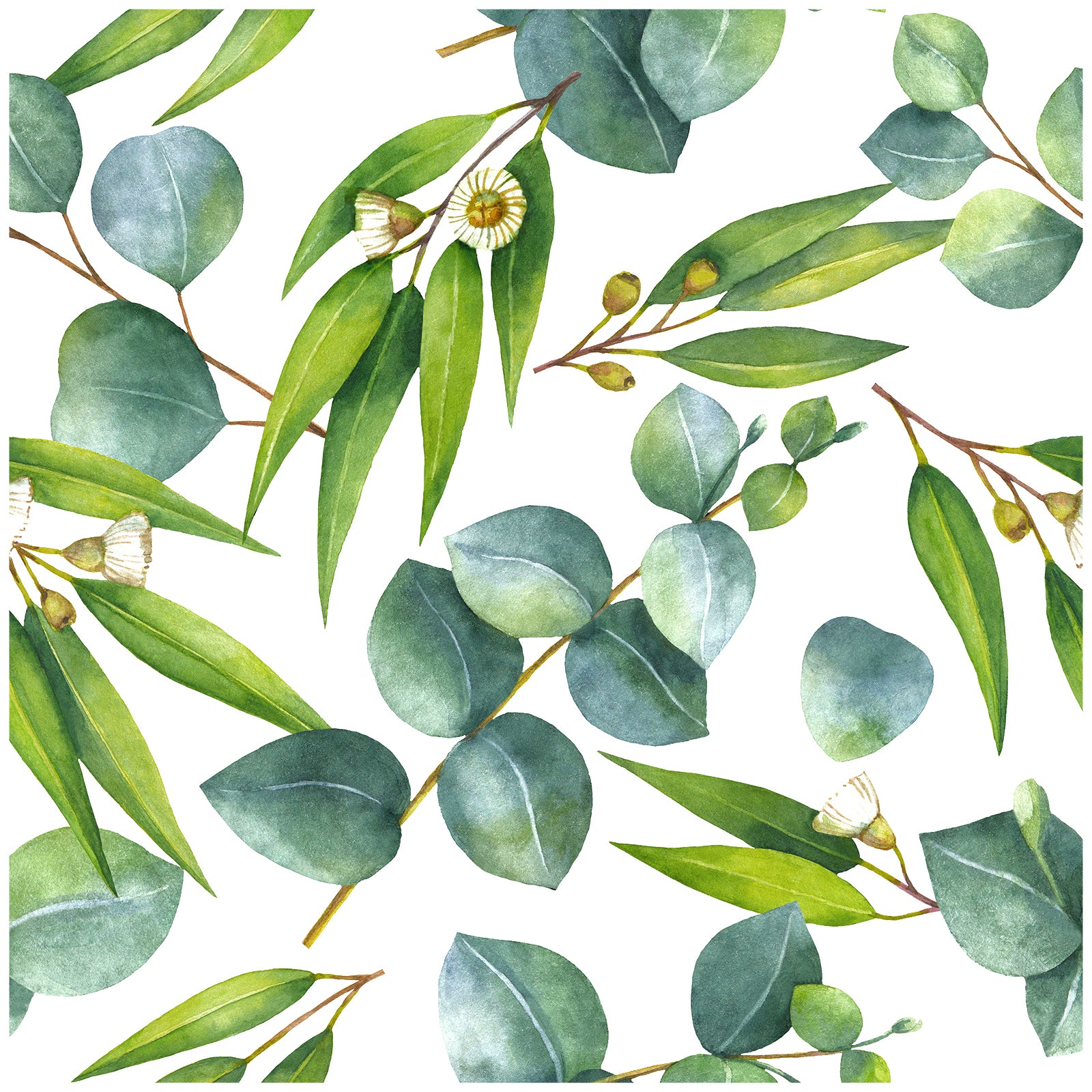 HaokHome 93112 Eucalyptus Leaf Peel and Stick Wallpaper Green Leaves Wall Contact Paper for Rooms Cabinets Shelf