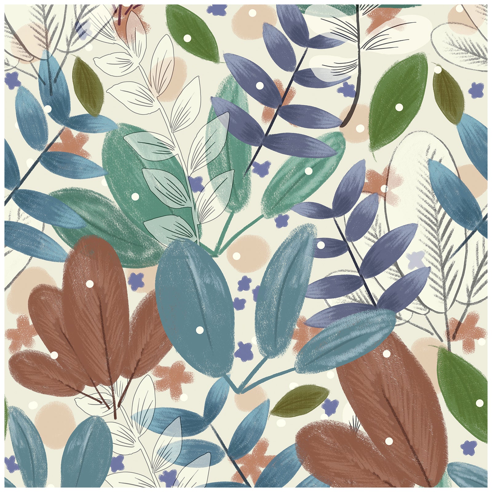 HaokHome 93059 Floral Leaf Peel and Stick Wallpaper Removable Vinyl Self Adhesive Home Decor