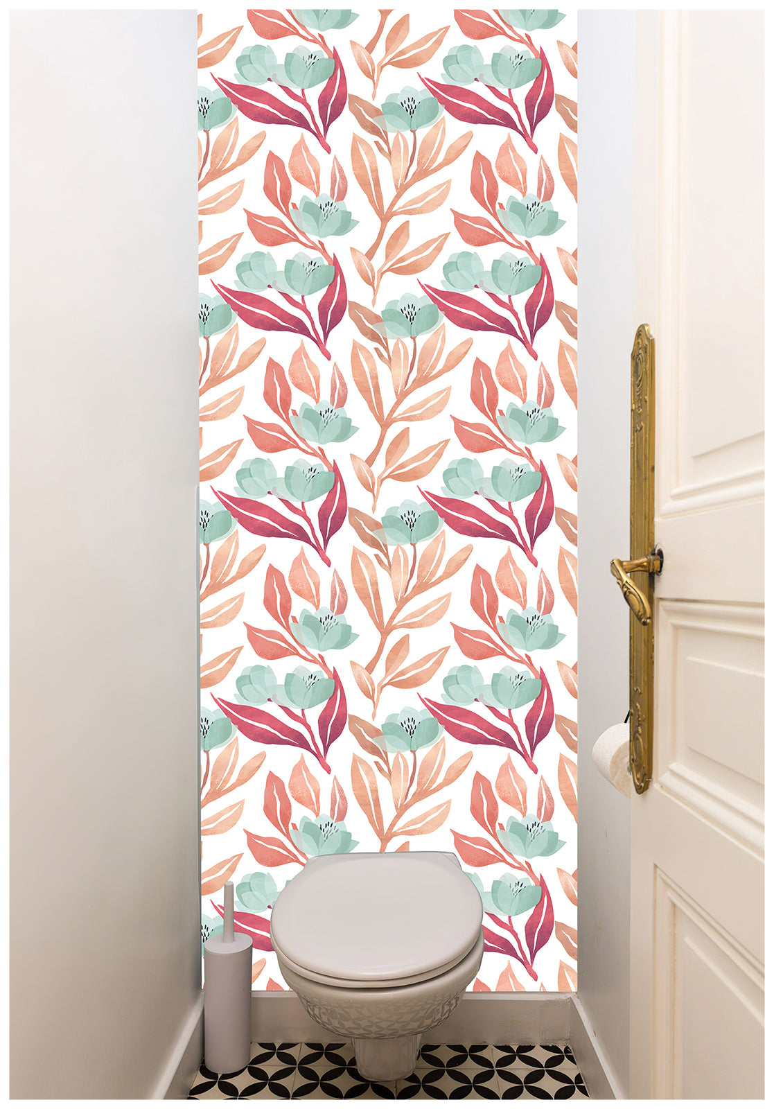 HaokHome 93109 Floral Leaves Peel and Stick Wallpaper Home Wall Removable Wall Decorations