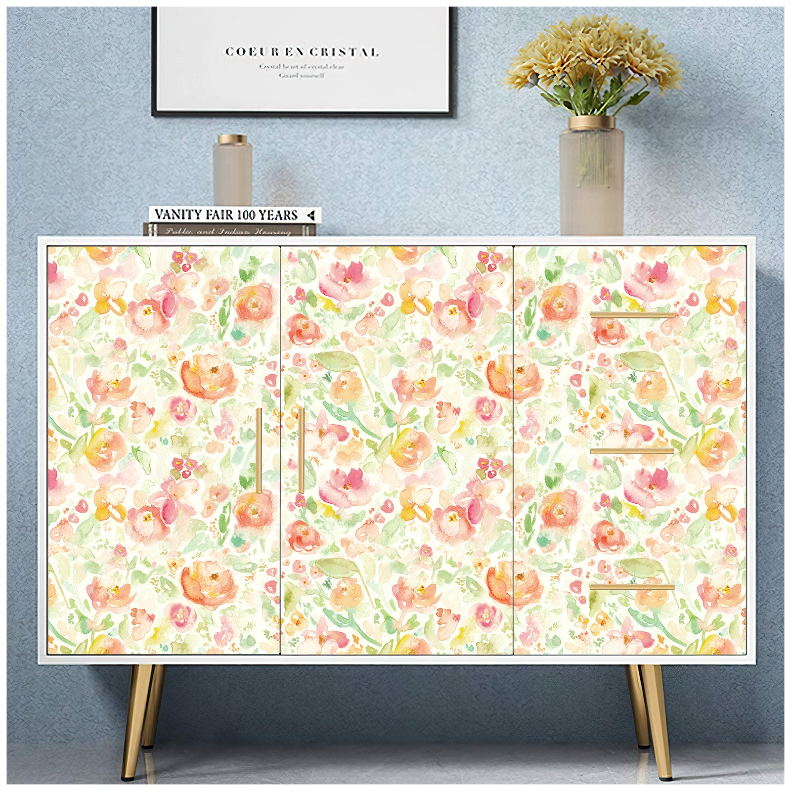 HaokHome 93062 Floral Peel and Stick Wallpaper Removable Vinyl Self Adhesive Home Deco