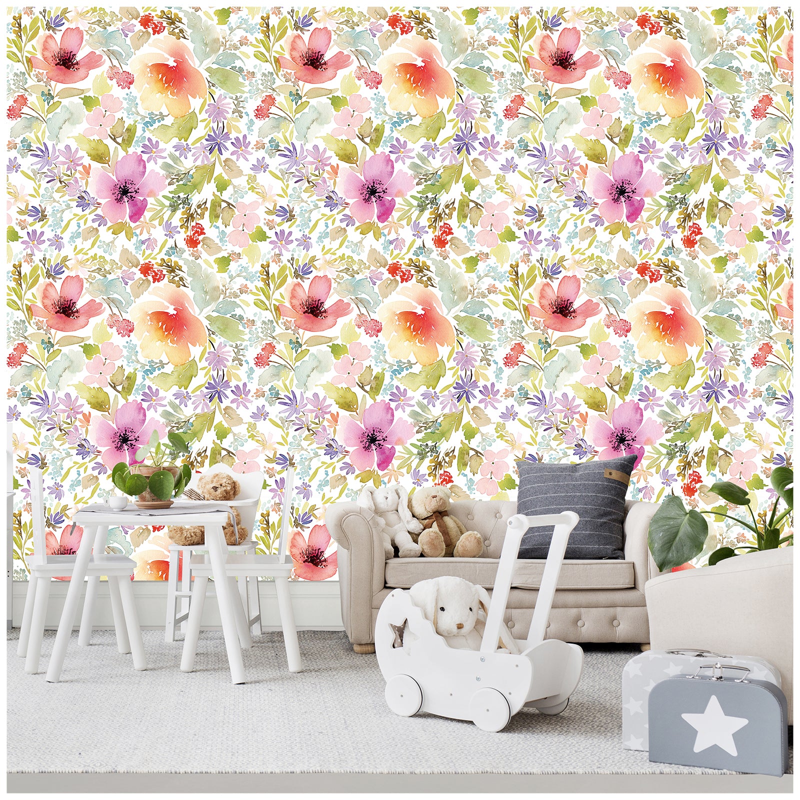 HaokHome 93066 Floral Peel and Stick Wallpaper Removable Vinyl Self Adhesive for Home Decor