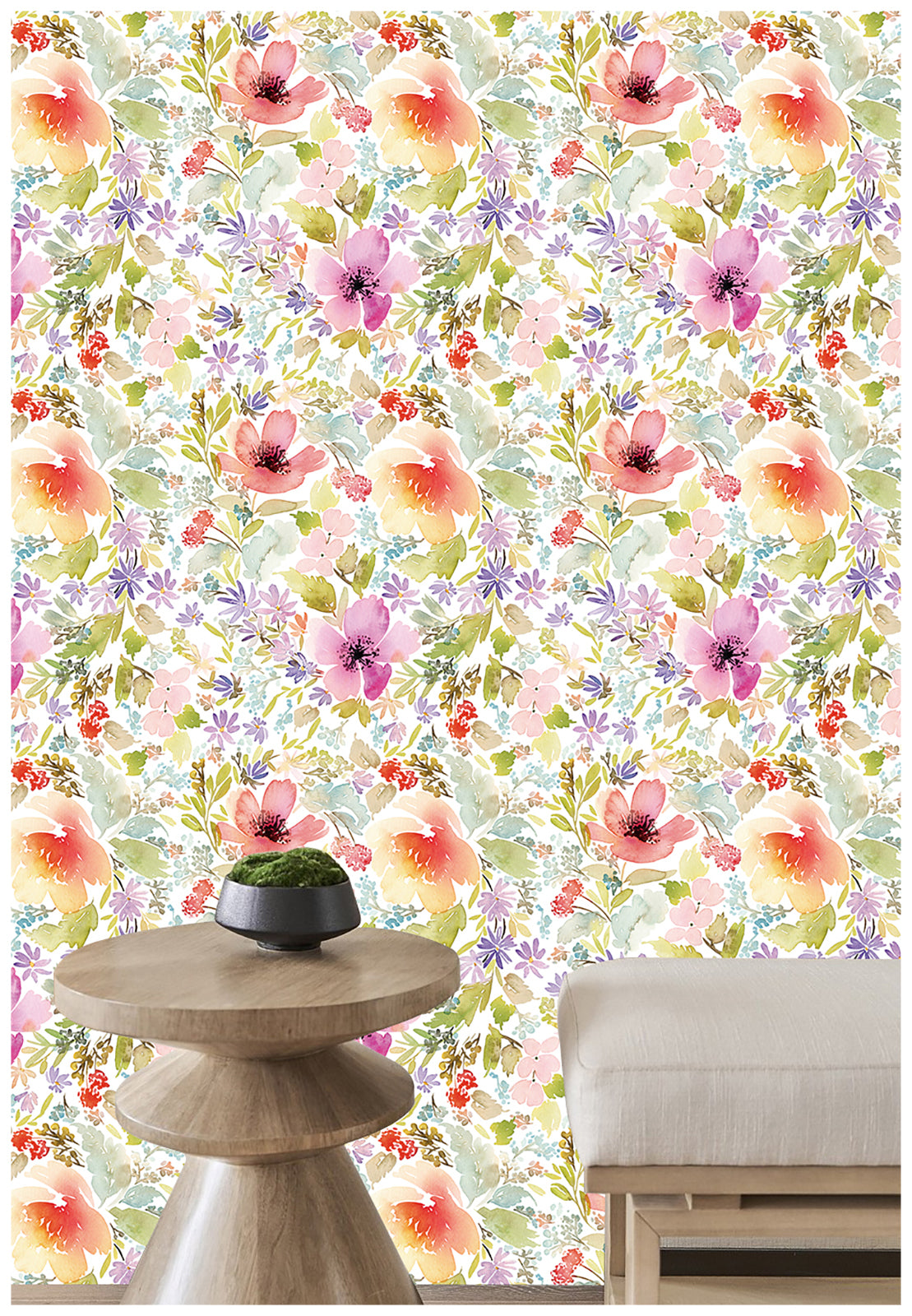 HaokHome 93066 Floral Peel and Stick Wallpaper Removable Vinyl Self Adhesive for Home Decor