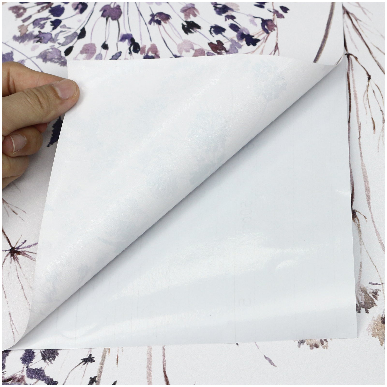 HAOKHOME 93265 Floral Peel and Stick Wallpaper Retro Removable White/Purple/Brown Stick on Wild Contact Paper