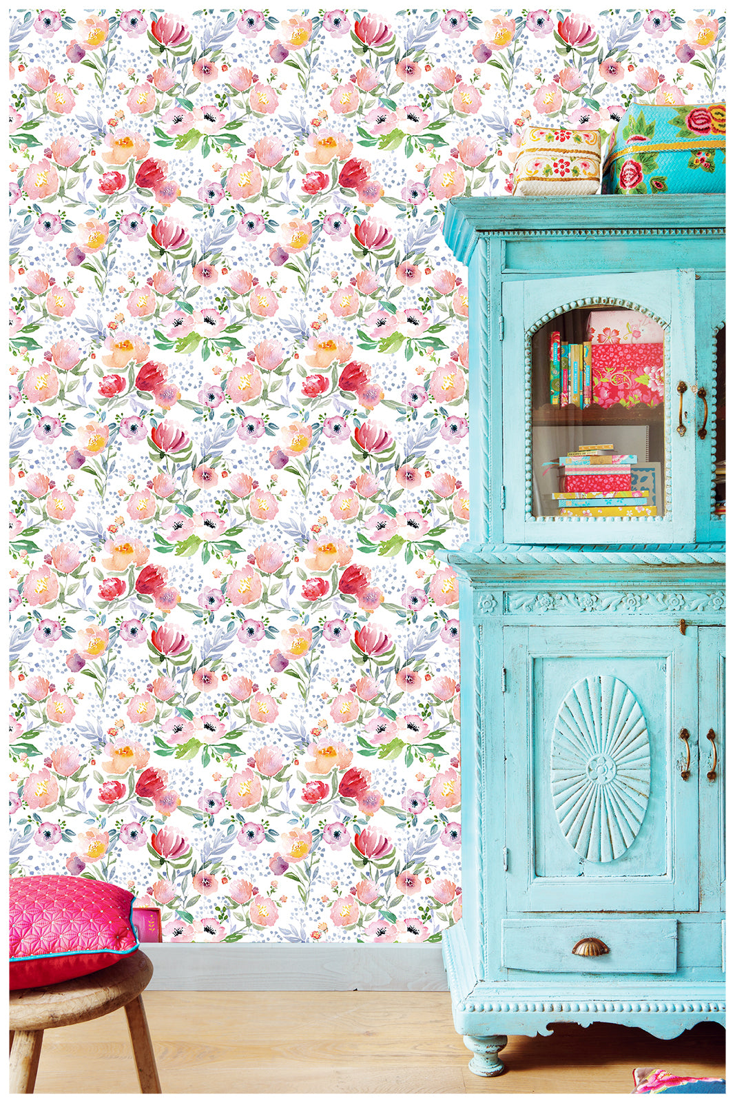 HaokHome 93091 Floral Peel and Stick Wallpaper Vinyl Texture Self Adhesive Home Decor