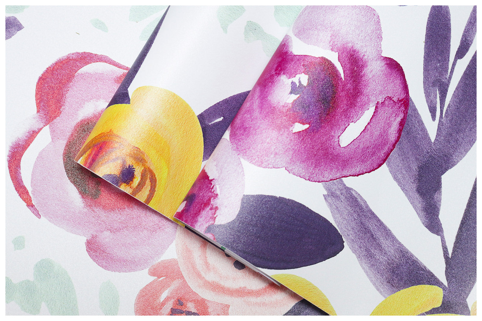 HaokHome 93116 Floral Peel and Stick Wallpaper Watercolor Purple Flowers Boho Wallpaper