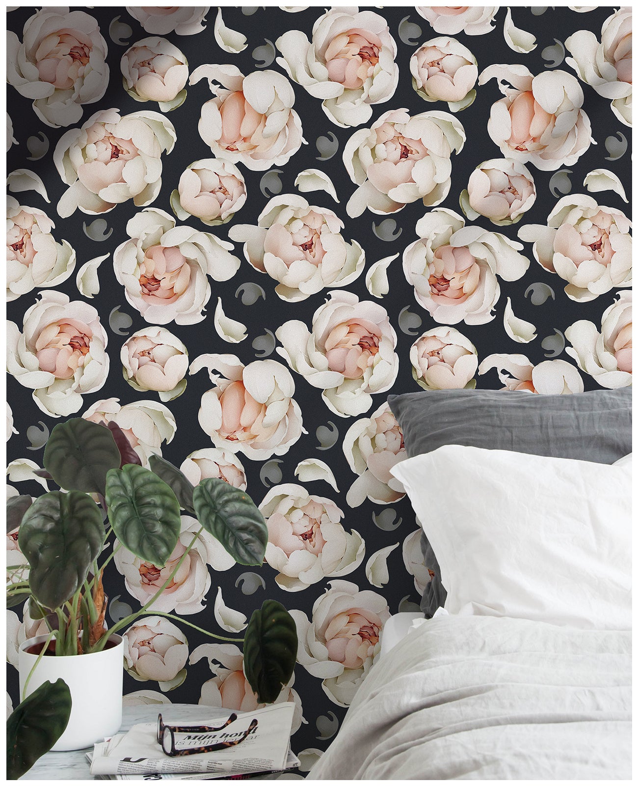 HaokHome 93254-1 Floral Wallpaper Peel and Stick Removable Vinyl Stick on Contact Wall Paper