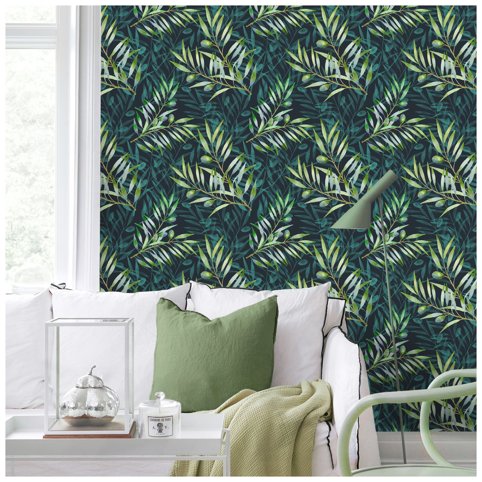 HaokHome 93138 Forest Leaves Peel and Stick Wallpaper Removable Stick on Home Decor