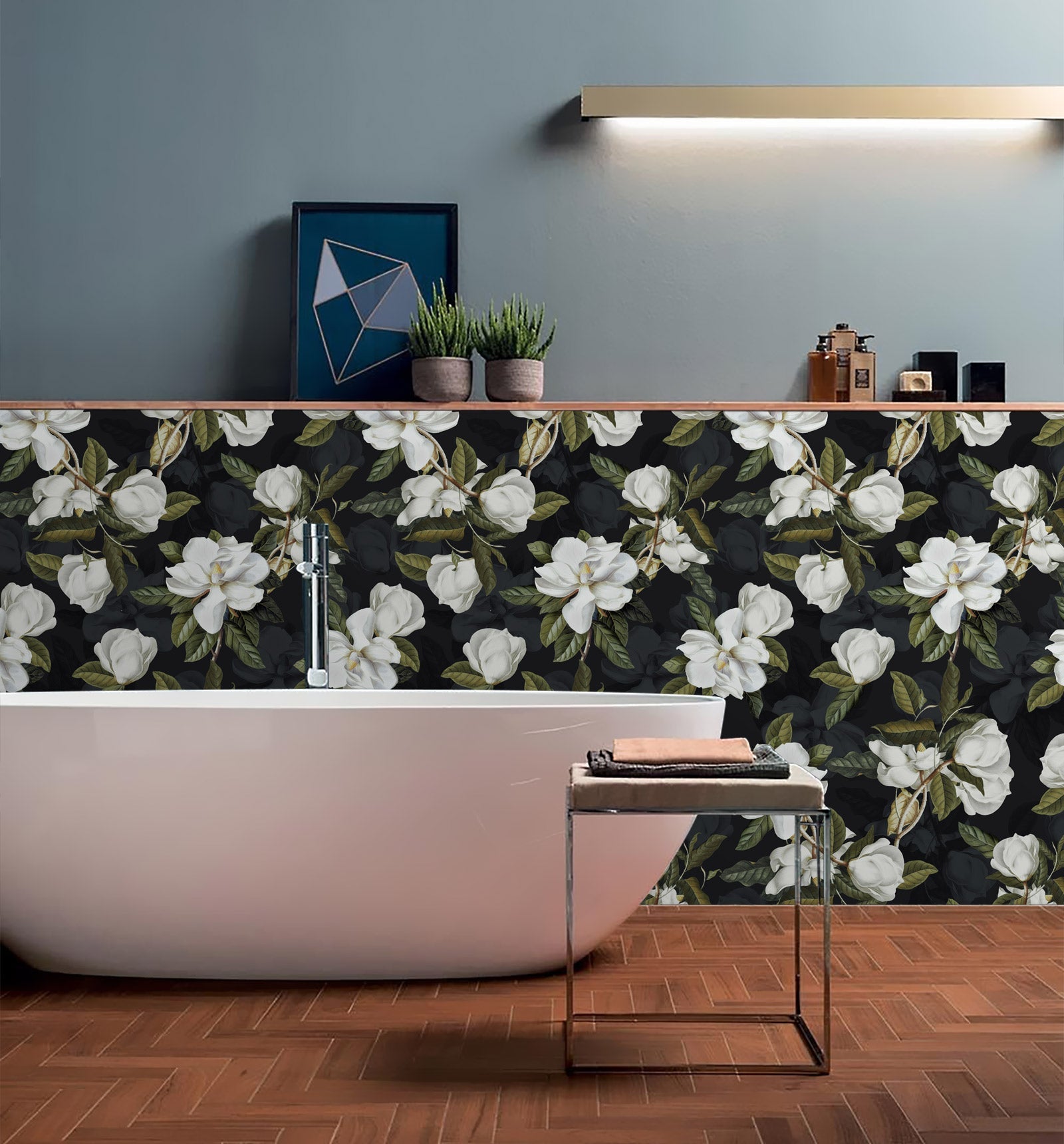HaokHome 93169-1 Gardenia Floral Peel and Stick Wallpaper Removable Vinyl Self Adhesive Mural Wallpaper