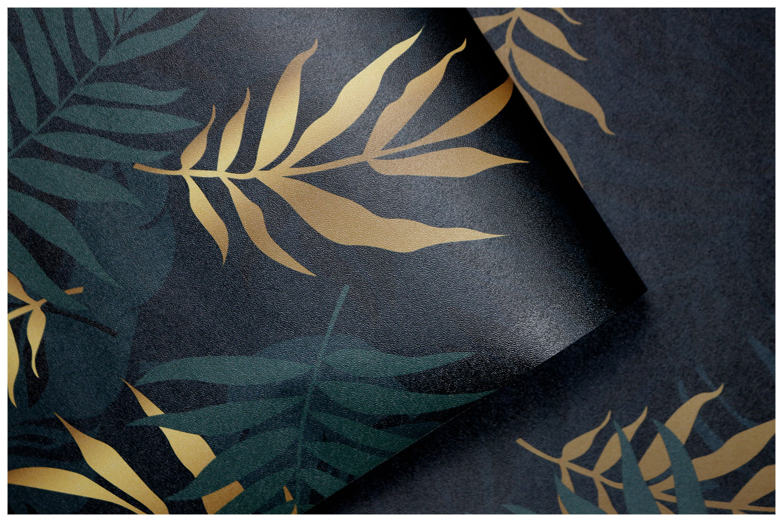 HaokHome 93089 Gold Leaves Peel and Stick Wallpaper Vinyl Self Adhesive Home Decor