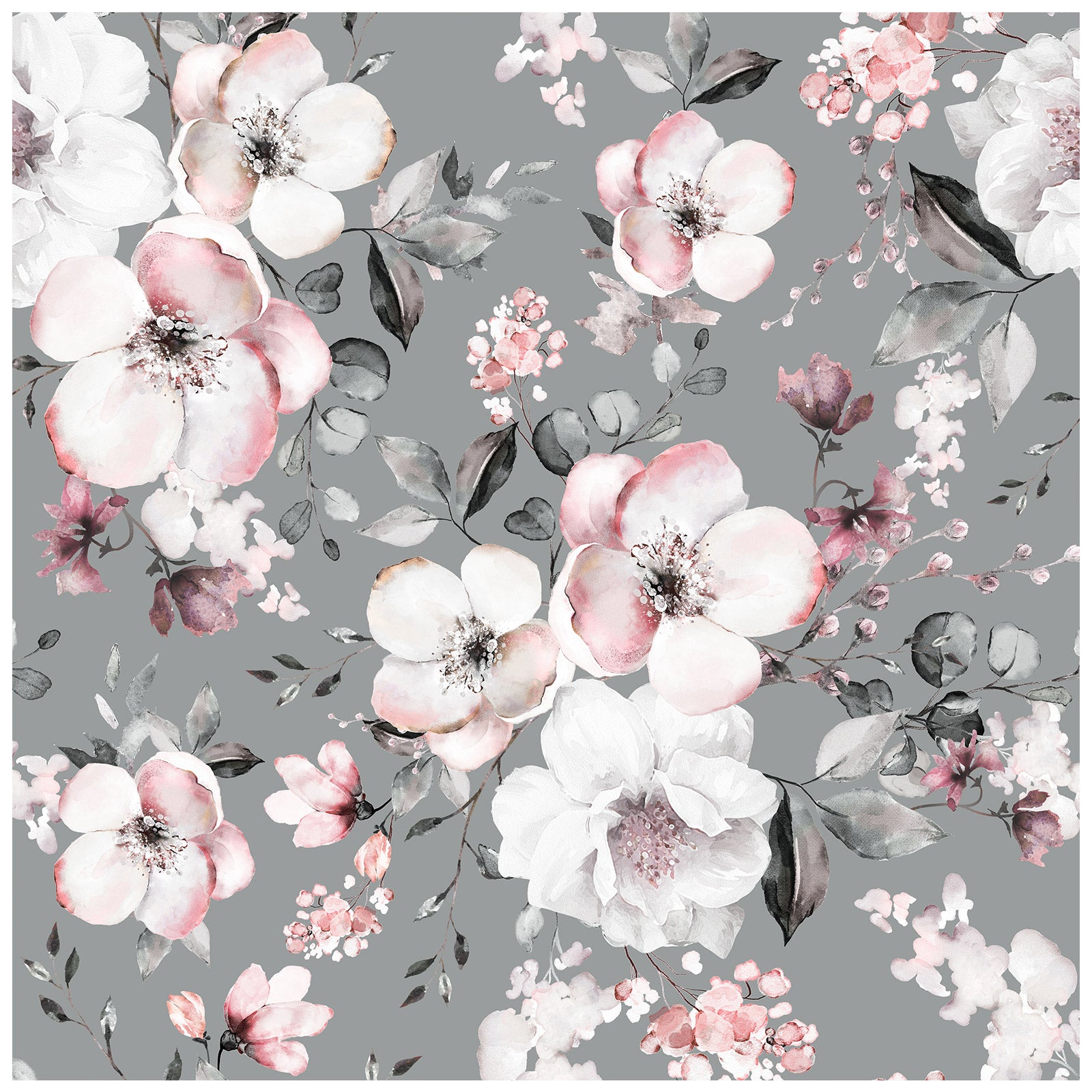 flower wallpaper grey