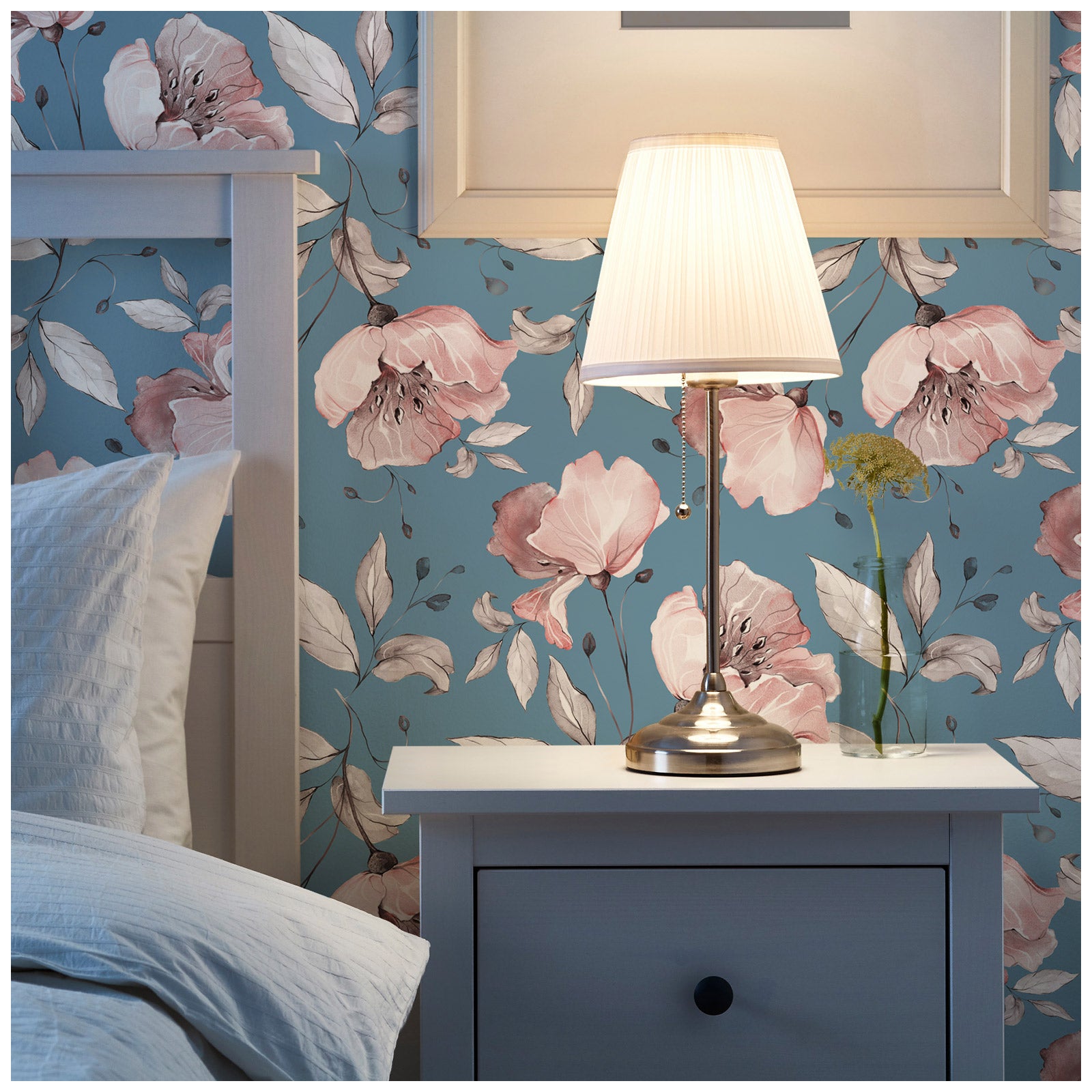 HaokHome 93204-1 Large Floral Peel and Stick Wallpaper Removable Self Adhesive Home Decor