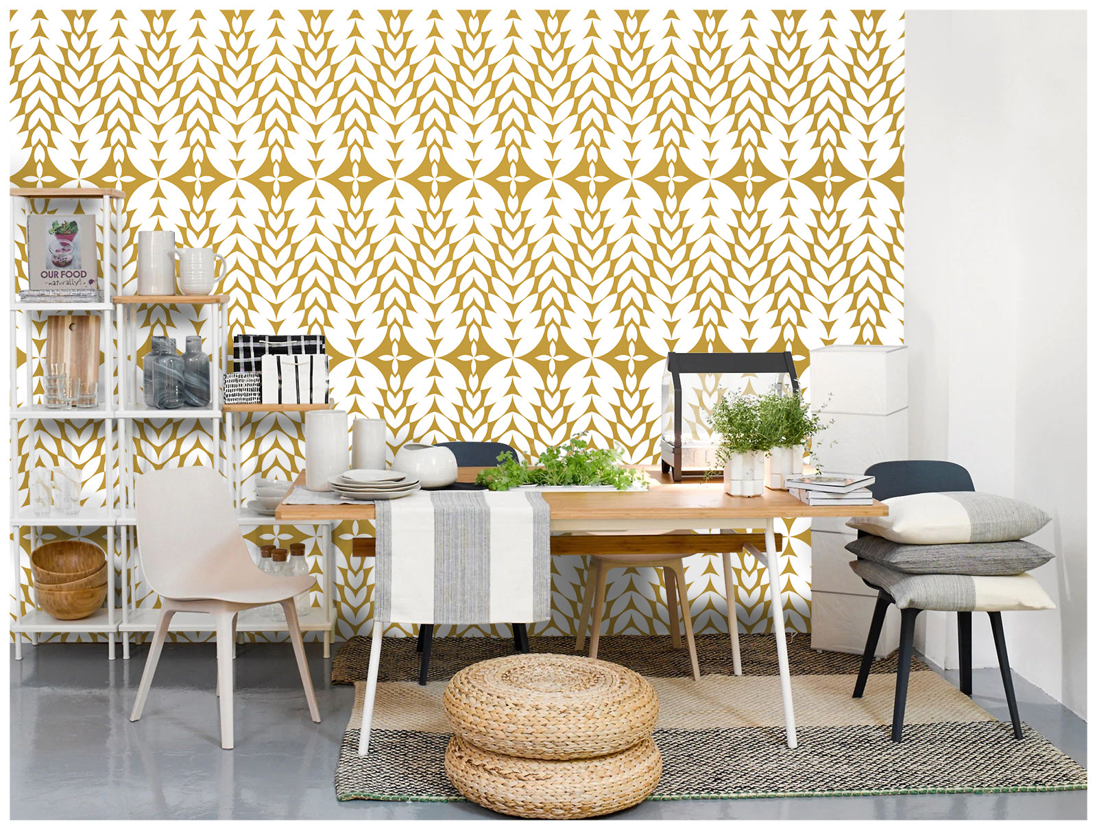 HaokHome 96049-1 Modern Geometric Peel and Stick Wallpaper Removable Vinyl Self Adhesive Home Decor