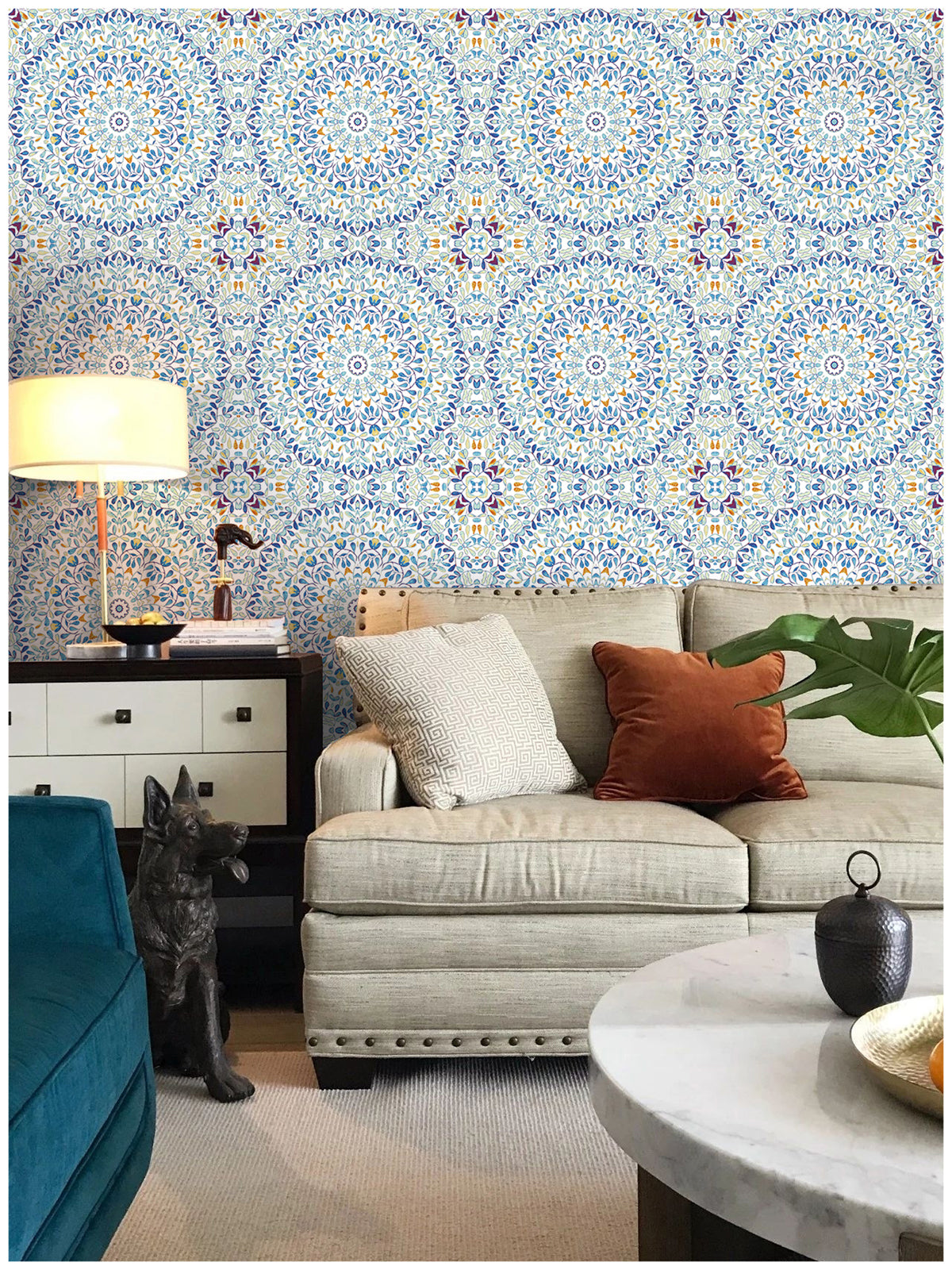 HaokHome 96029 Morocco Tiles Peel and Stick Wallpaper Removable Wall Paper Sticker Pull and Stick