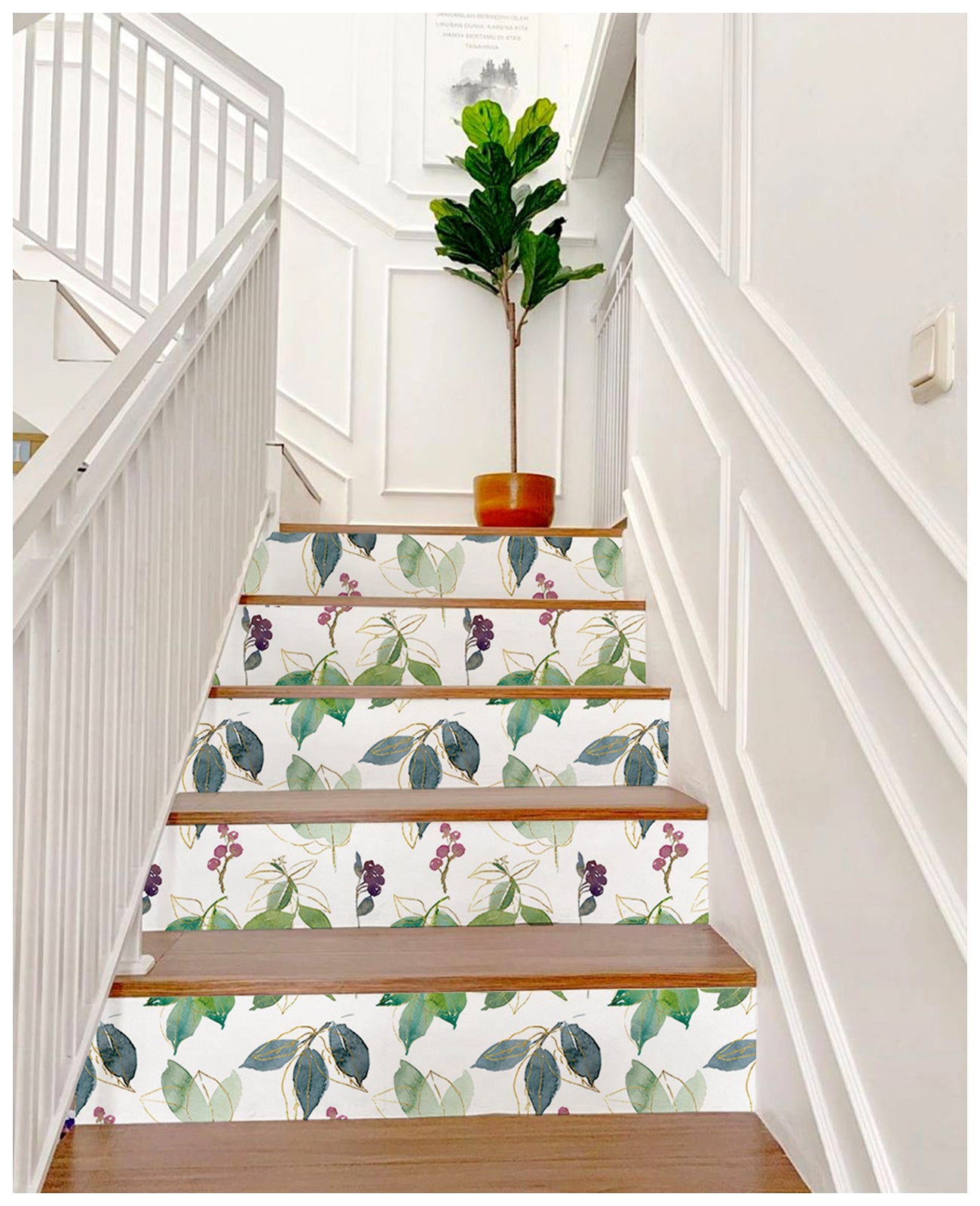 HaokHome 93247-2 Peel and Stick Wallpaper Boho Botanic Removable Contact Paper Green Leaf for Home Decor