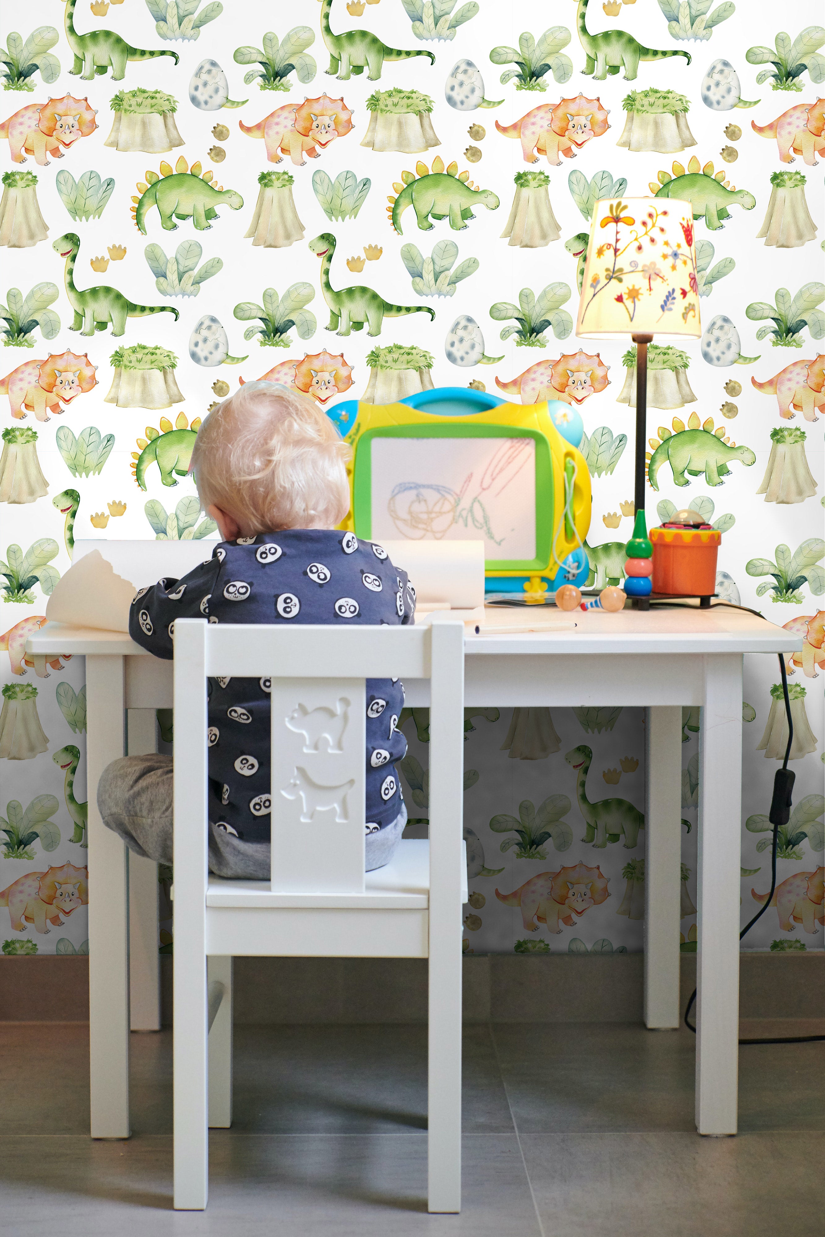 Peel and Stick Wallpaper Cartoon Dinosaur Wall Paper Sticker for Kids Removable Contact Paper DIY Decorations