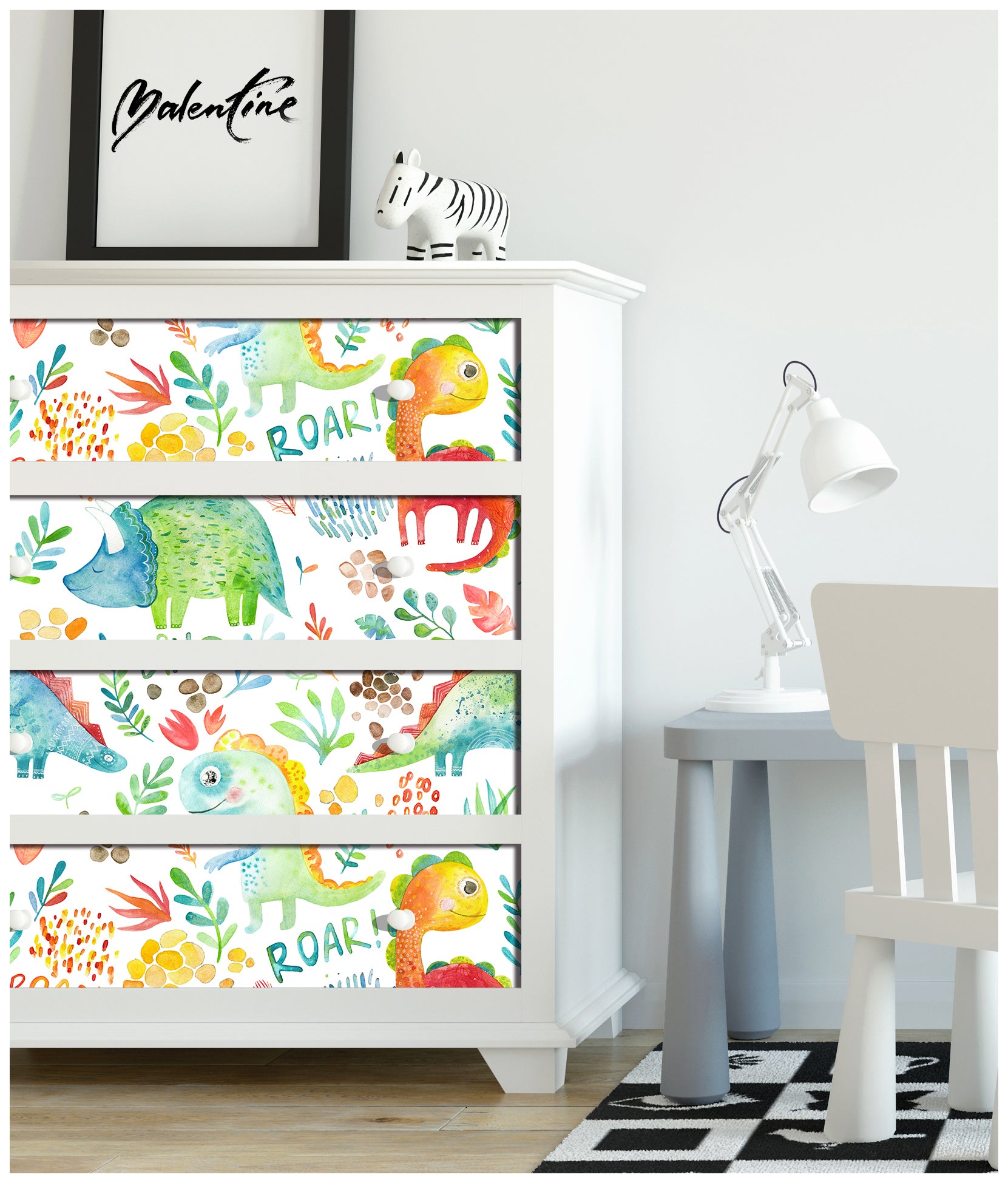 HaokHome 99034-2 Peel and Stick Wallpaper Dinosaur Cartoon Self Adhesive Wallpaper for Kids Bedroom Classroom