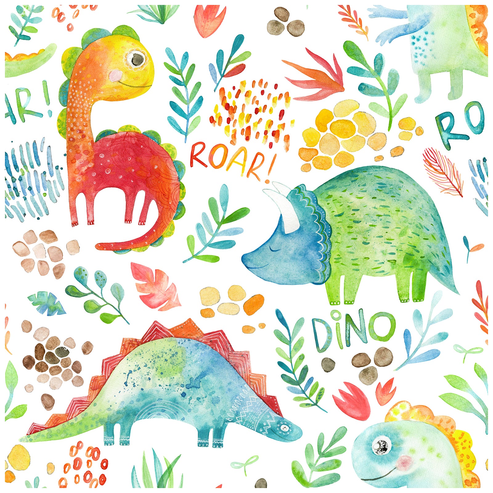 HaokHome 99034-2 Peel and Stick Wallpaper Dinosaur Cartoon Self Adhesive Wallpaper for Kids Bedroom Classroom