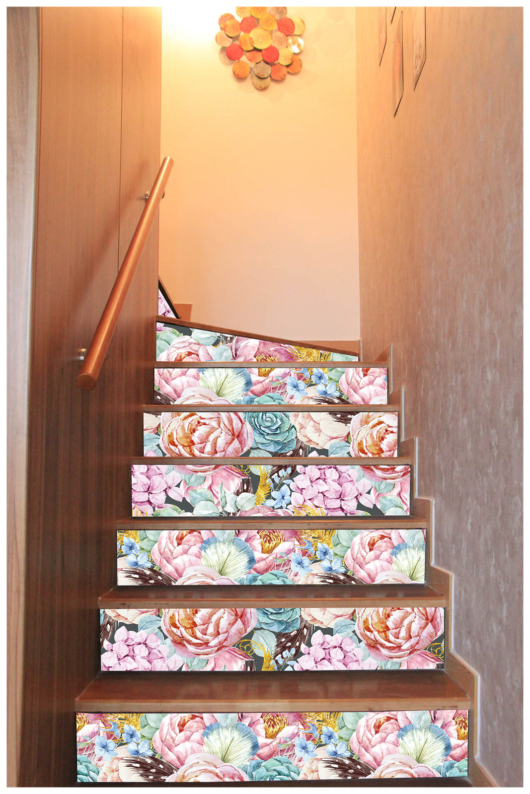 HaokHome 93071 Peony Floral Peel and Stick Wallpaper Removable BOHO Decoration