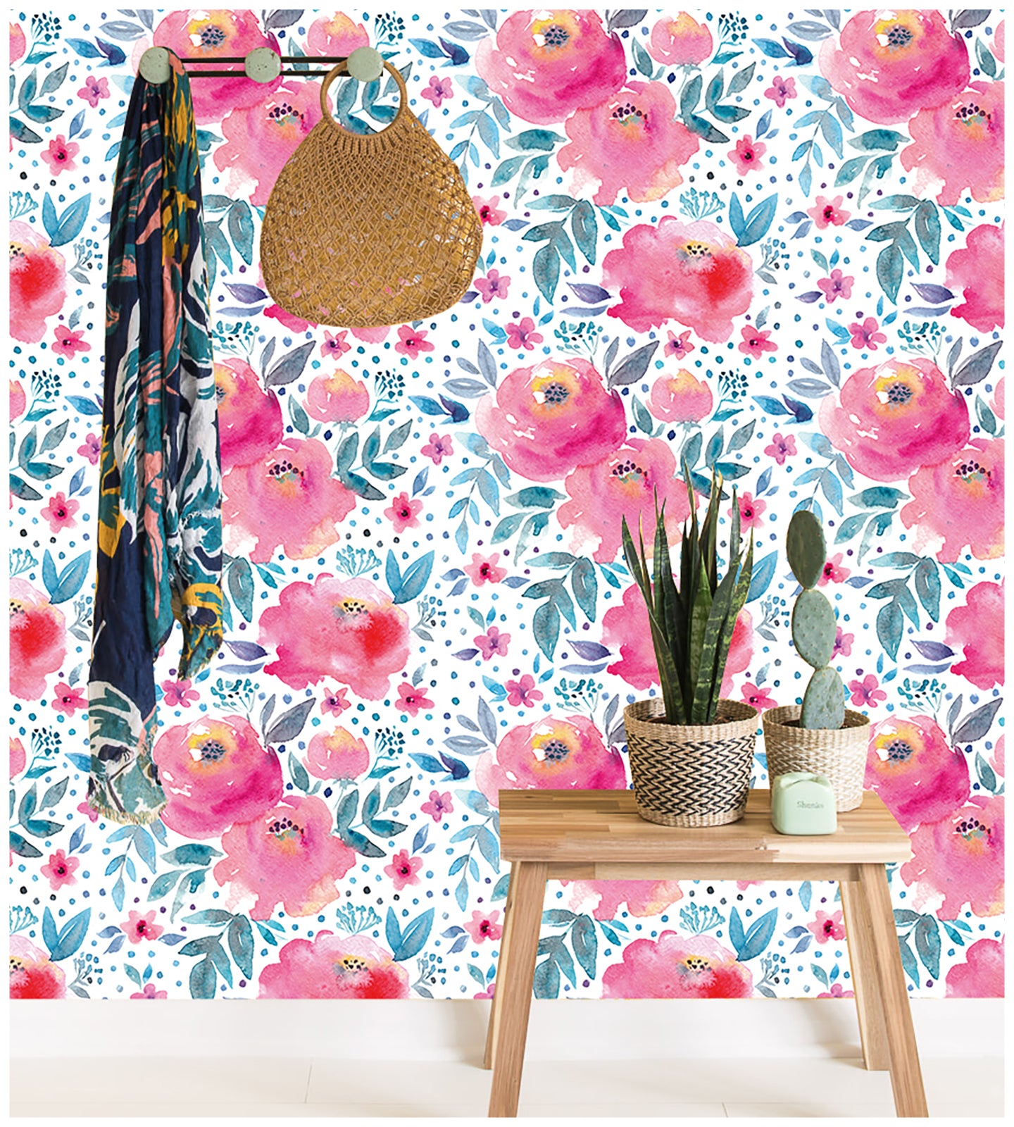 HaokHome 93072 Peony Floral Peel and Stick Wallpaper Removable Vinyl Self Adhesive Home Decor