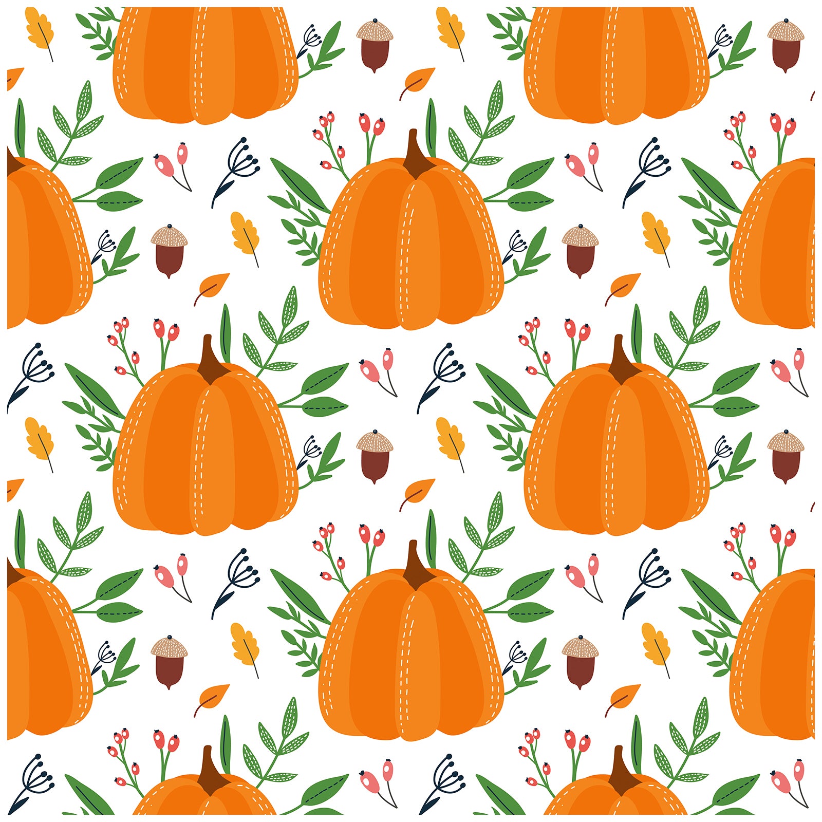 Autumn Pumpkin Pattern Wallpaper - Fall Decor and Farmhouse Style
