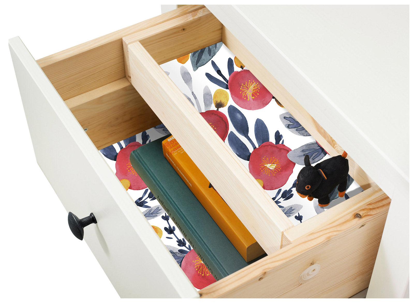 HaokHome 93121 Red Flowers Wallpaper Peel and Stick Wallpaper Murals Removable Contact Wall Paper