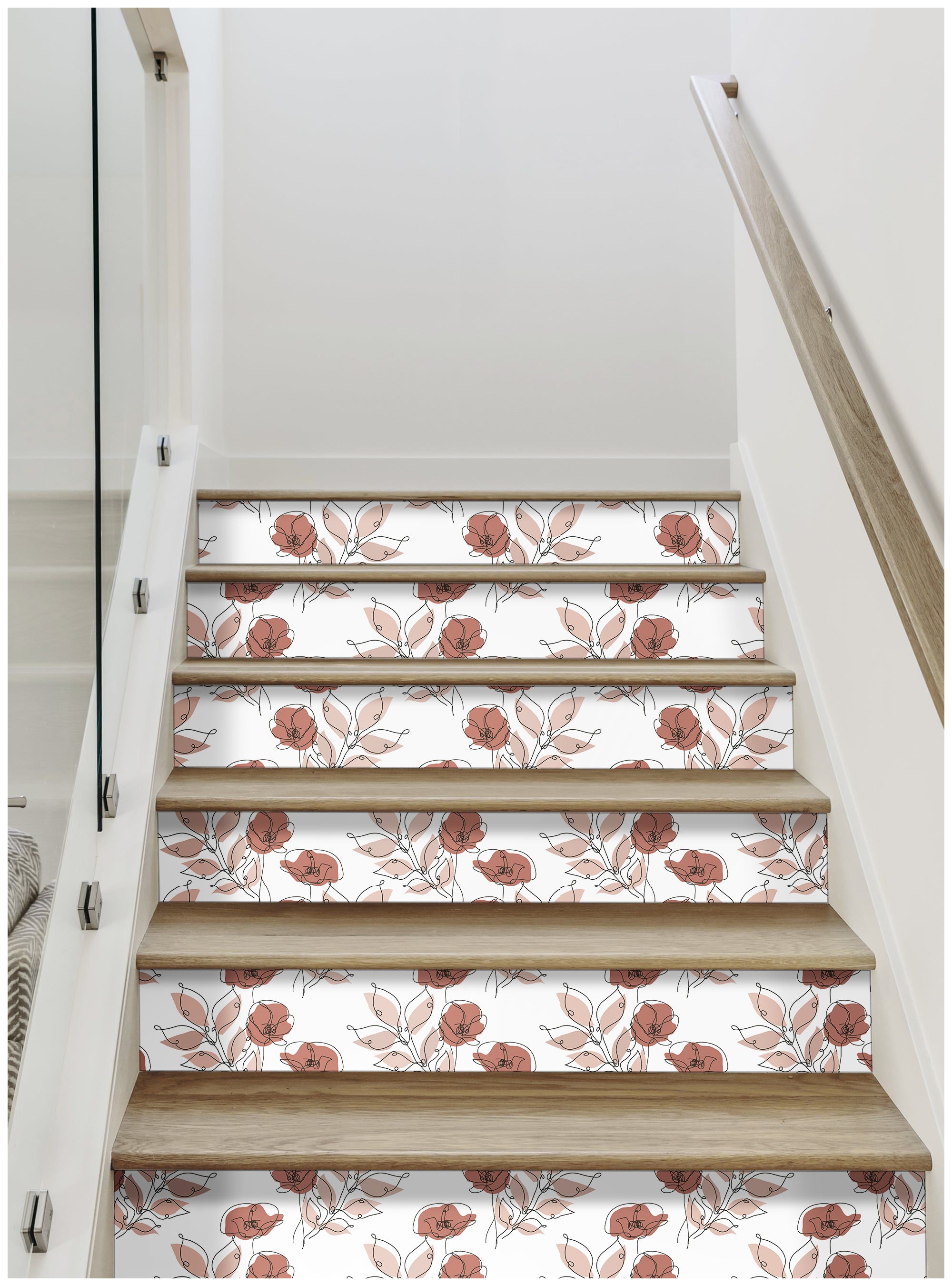 HaokHome 93195 Rose Flower Peel and Stick Wallpaper Removable Self Adhesive Decorative