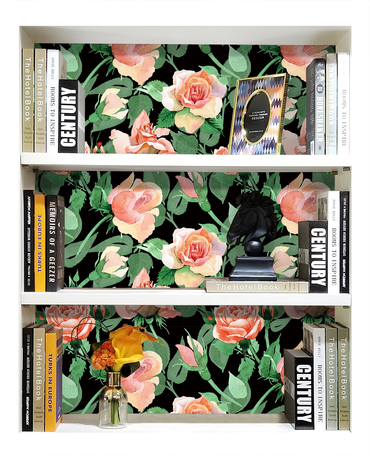 HaokHome 93120 Rose Wallpaper Peel and Stick Floral Wallpaper Large Flower Contact Wall Paper