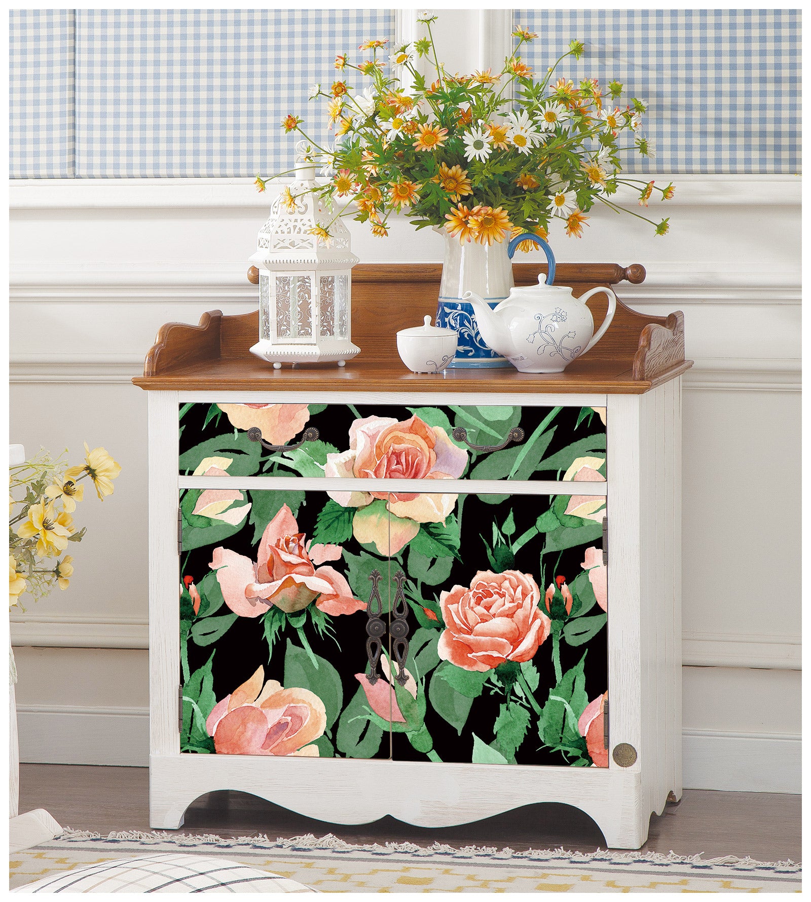 HaokHome 93120 Rose Wallpaper Peel and Stick Floral Wallpaper Large Flower Contact Wall Paper