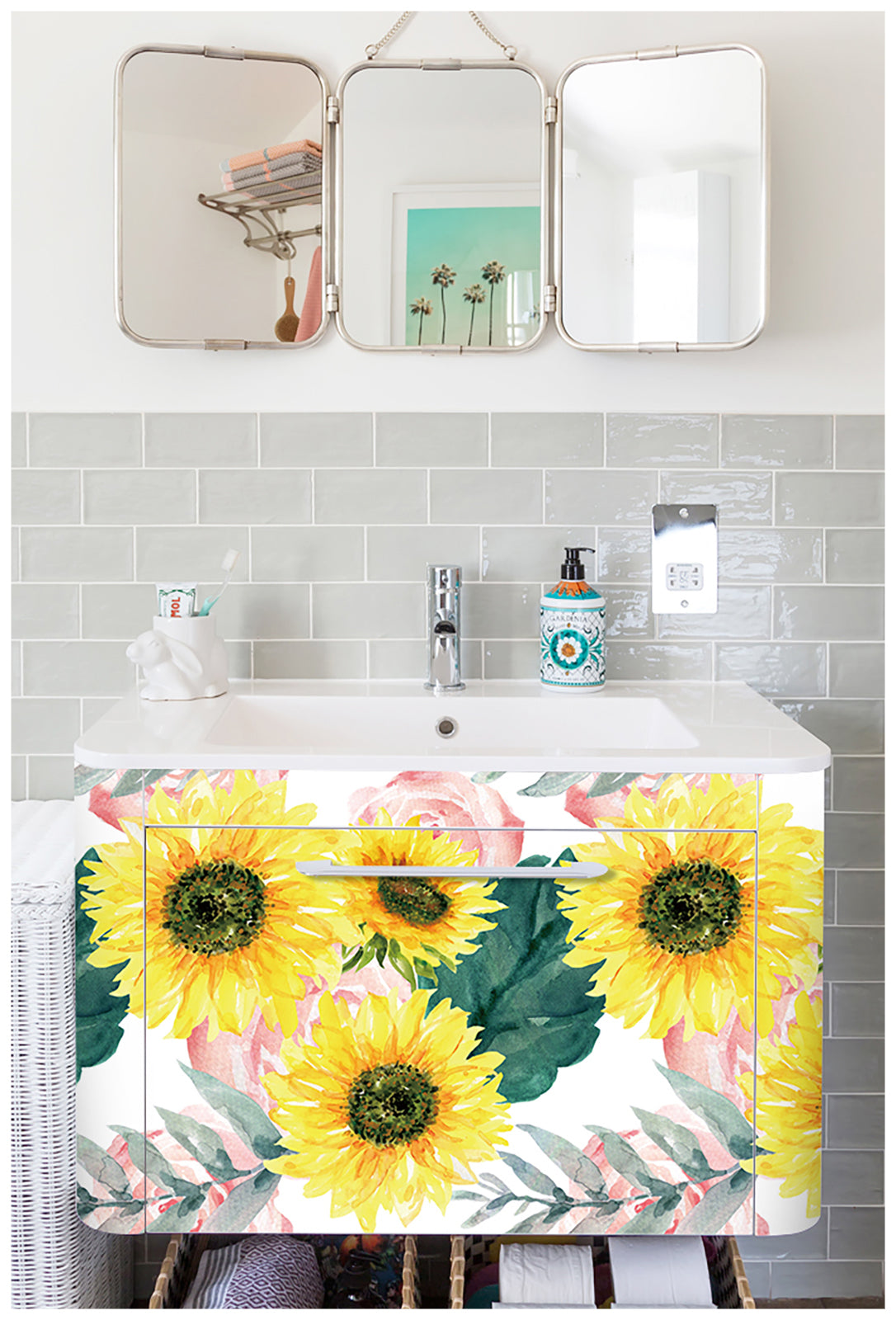 HaokHome 93082 Sunflower Peel and Stick Wallpaper Floral Yellow Wall Contact Paper for Bedroom Living Room Wall Decor