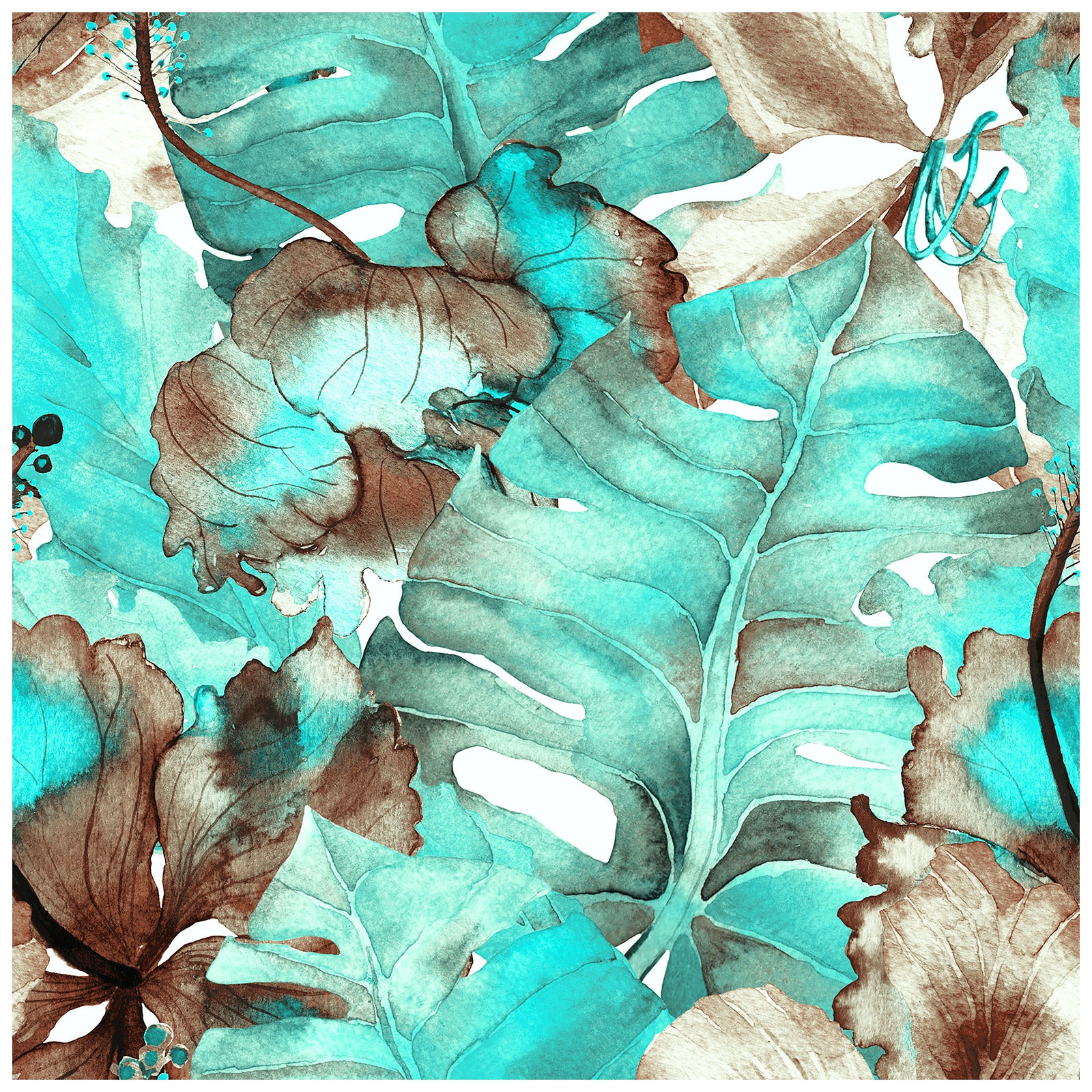 HaokHome 93144 Tropical Palm Leaves Peel and Stick Wallpaper Stick on Home Decor