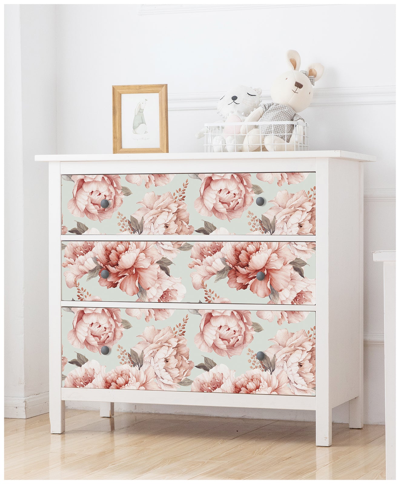 HaokHome 93130 Vintage Mistyrose Peel and Stick Peony Floral Wallpaper for Bedroom