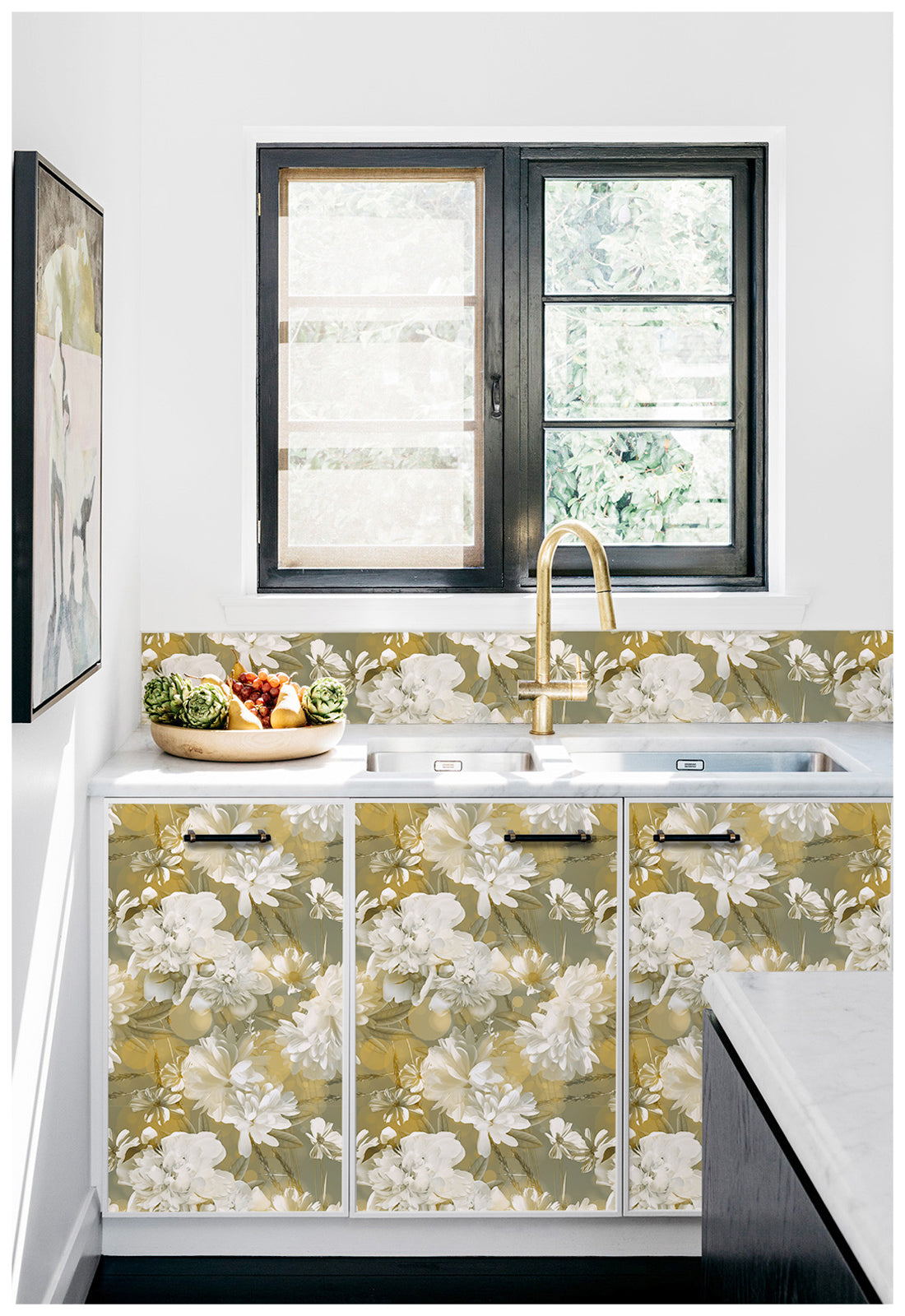 HaokHome 93037 Vintage Wallpaper Peel and Stick Floral Wall Mural Glittery Wallpaper Bronze Home Decor Sticky Paper