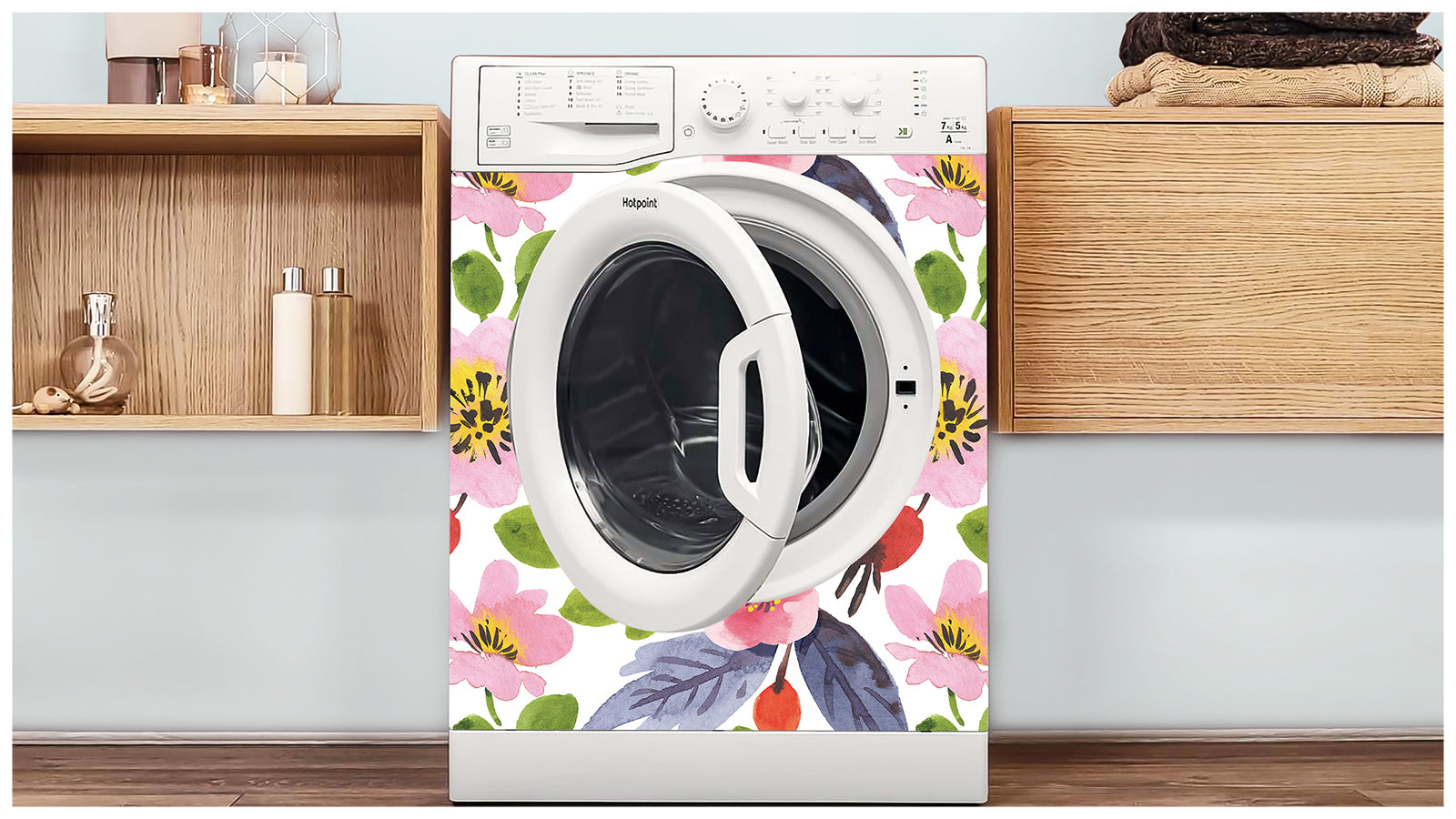 HaokHome 93090 Watercolor Floral Peel and Stick Wallpaper Vinyl Self Adhesive Home Decorative Nursery