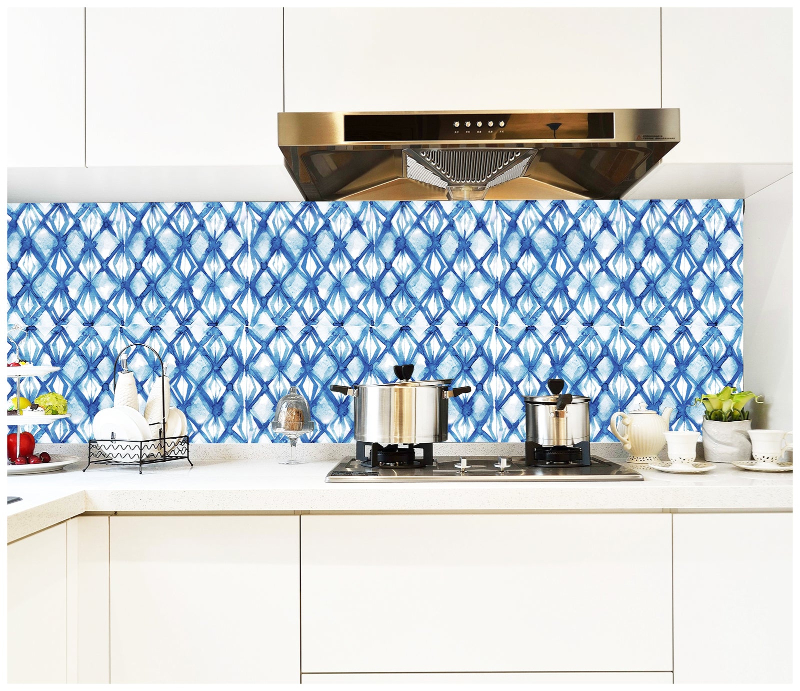 HaokHome 96047 Watercolor Peel and Stick Tile Stickers Wallpaper Kitchen Backsplash Vinyl Wall Decals