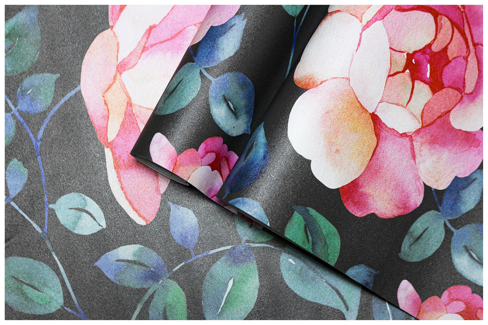 HaokHome 93111 Watercolor Peony Floral Peel and Stick Wallpaper Leaf self adhesive wallpaper