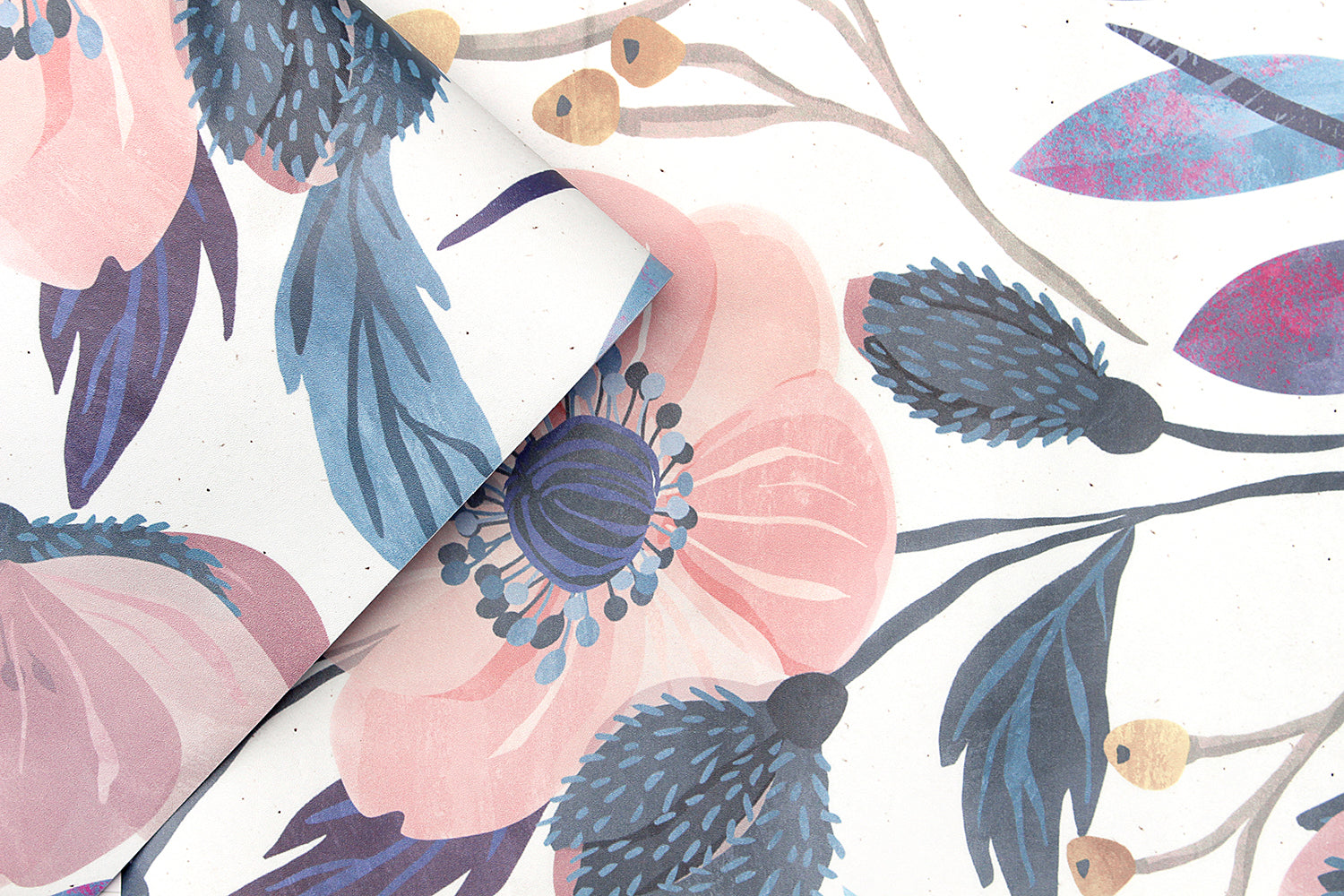 HaokHome 93019 Watercolor Purple Floral Wallpaper Blooming Flower Contact Paper Self Adhesive Wallpaper