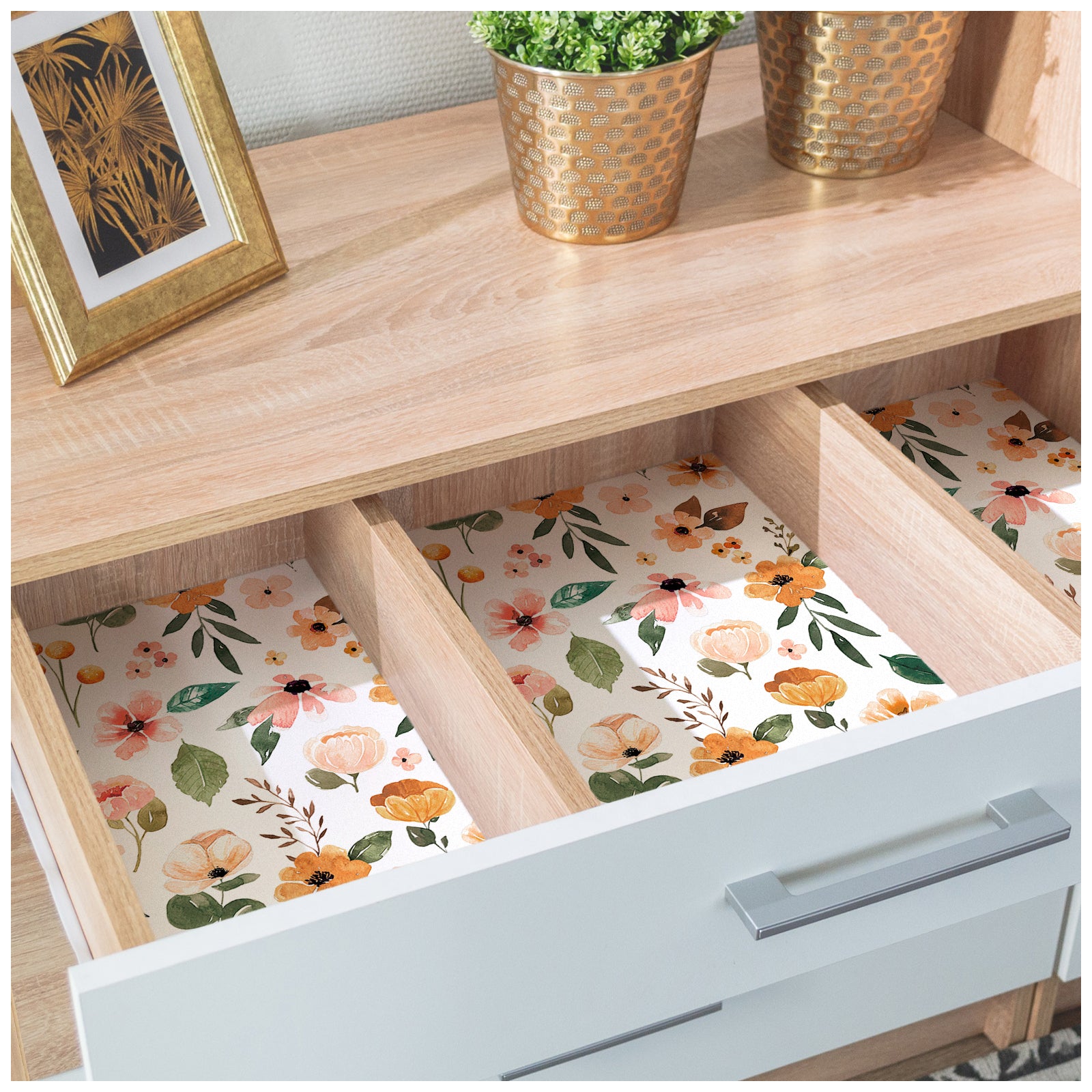 HaokHome 93246-2 White Floral Removable Wallpaper Peel and Stick Cute Flower Leaf Wall Paper Rolls for Walls Self Adhesive Wallpaper