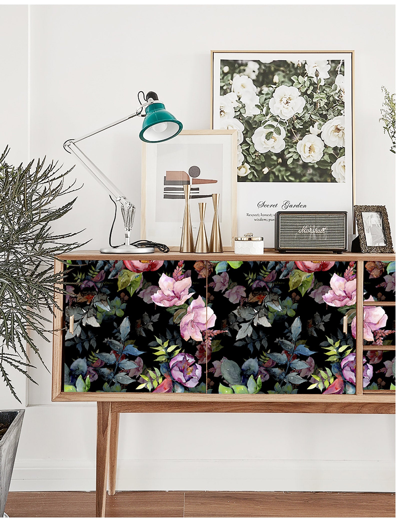 HaokHome 93153 Wild Spring Peel and Stick Wallpaper Bouquet Botanical Floral Decor