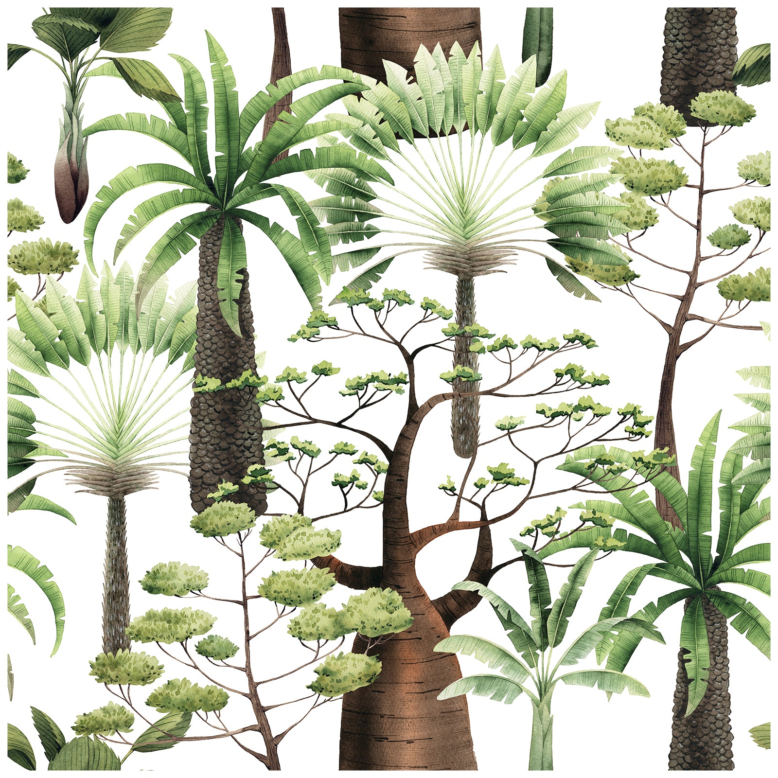 HaokHome 93132 roest Palm Banana Tree Peel and Stick Wallpaper Removable wallpaper