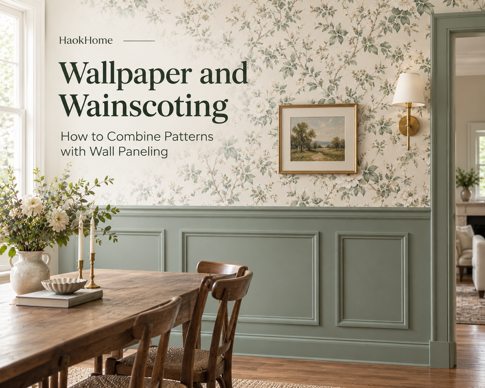 Wallpaper and Wainscoting: How to Combine Them