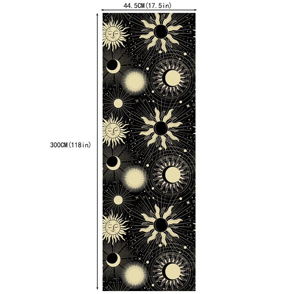 HaokHome Sun and Moon Peel and Stick Wallpaper, Mystical Celestial Removable Self Adhesive Wallpaper for Bedroom & Living Room