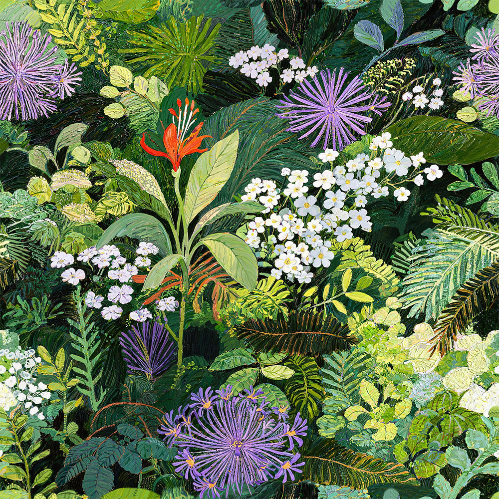 HaokHome Floral Peel and Stick Wallpaper Lush Tropical Jungle Botanical, Vibrant Greenery Floral Removable Self Adhesive Vinyl Contact Paper for Living Room & Bedroom