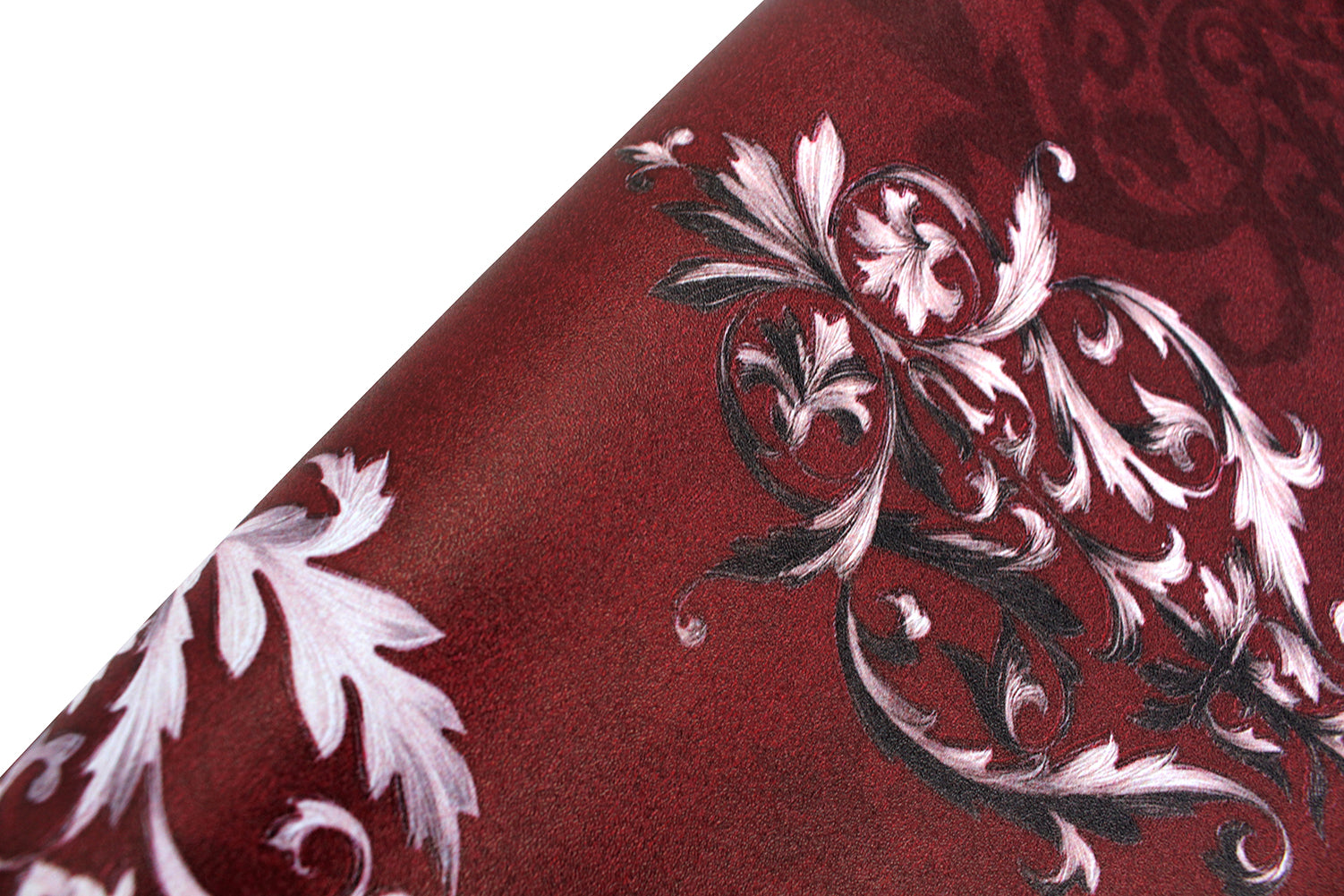 HaokHome Vintage Damask Wallpaper Peel and Stick Red Vinyl Wallpaper