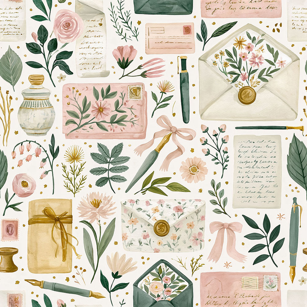 Botanical Journal Wallpaper – Vintage Cottagecore Collage Wallpaper