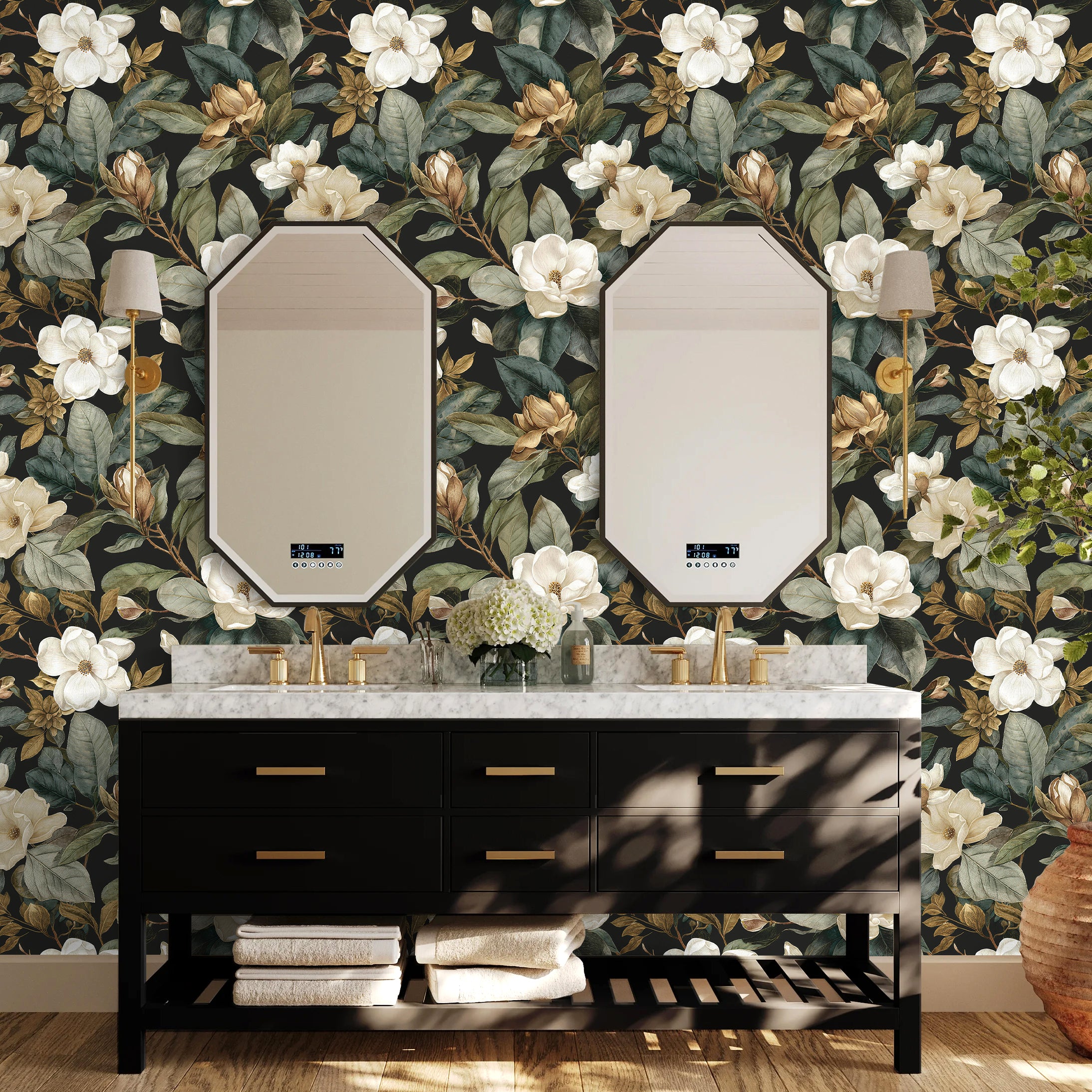 Moody Magnolia Vintage Botanical Wallpaper